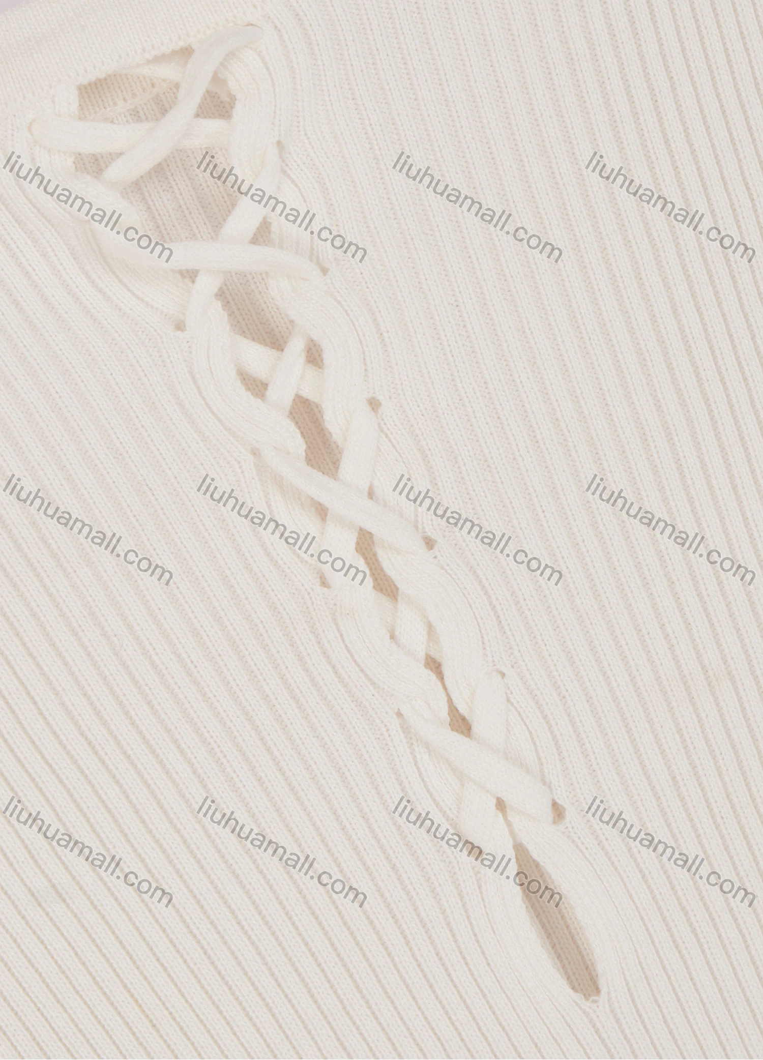 Wholesale Women's Casual Crew Neck Short Sleeve Hollow Out Striped Trim French Rib Knit Top 2821# - Liuhuamall