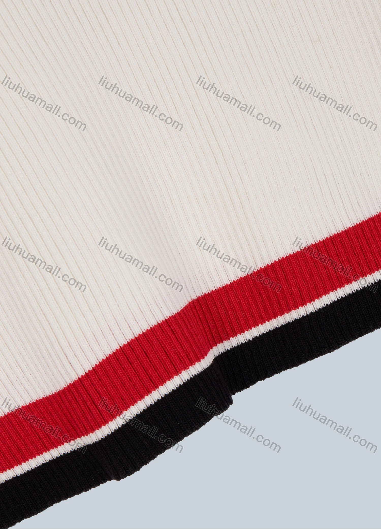 Wholesale Women's Casual Crew Neck Short Sleeve Hollow Out Striped Trim French Rib Knit Top 2821# - Liuhuamall