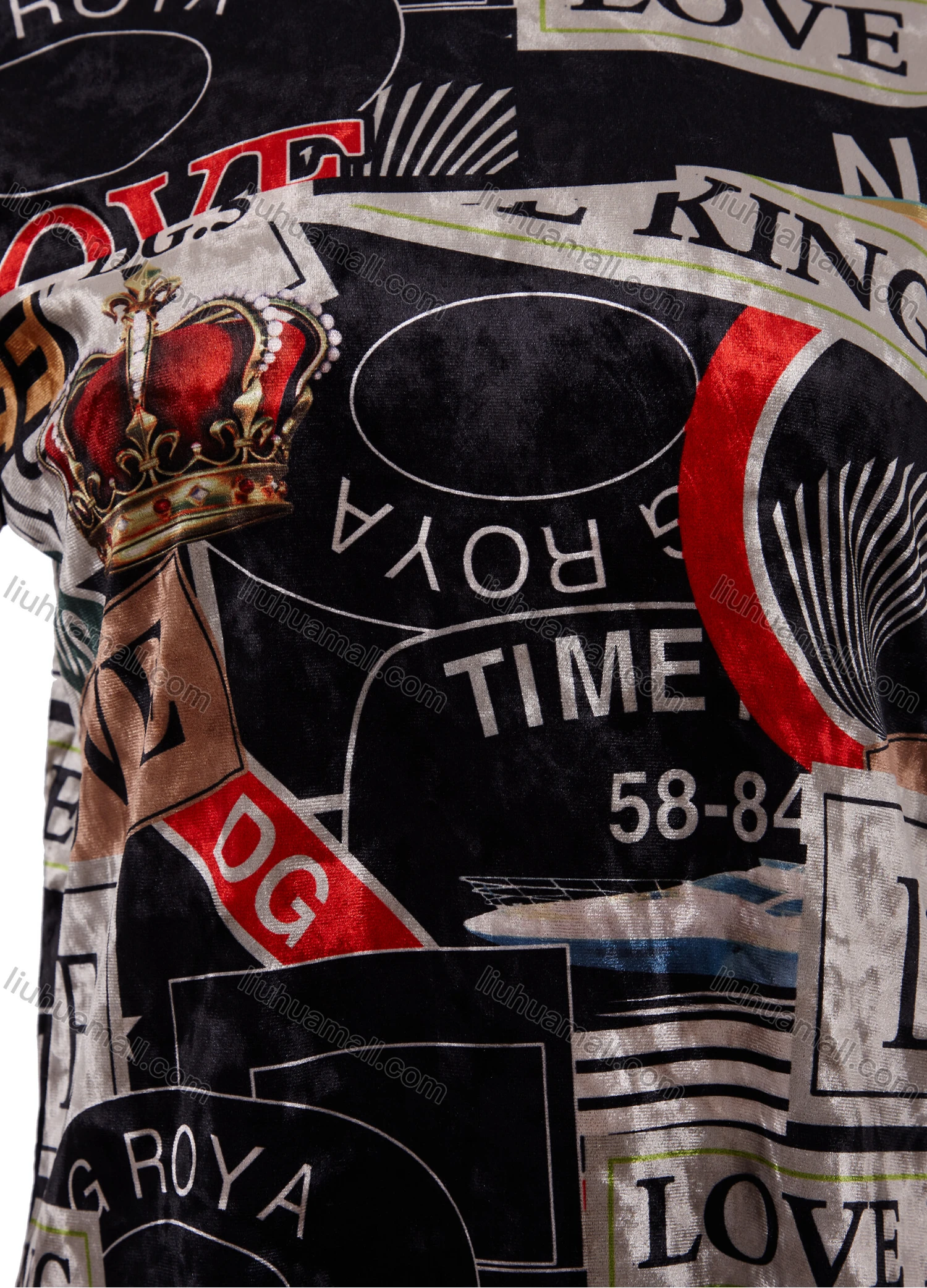 Wholesale Women's Casual Short Sleeve Label Print T-shirt&Drawstring Sweatpants Sets 619# - Liuhuamall