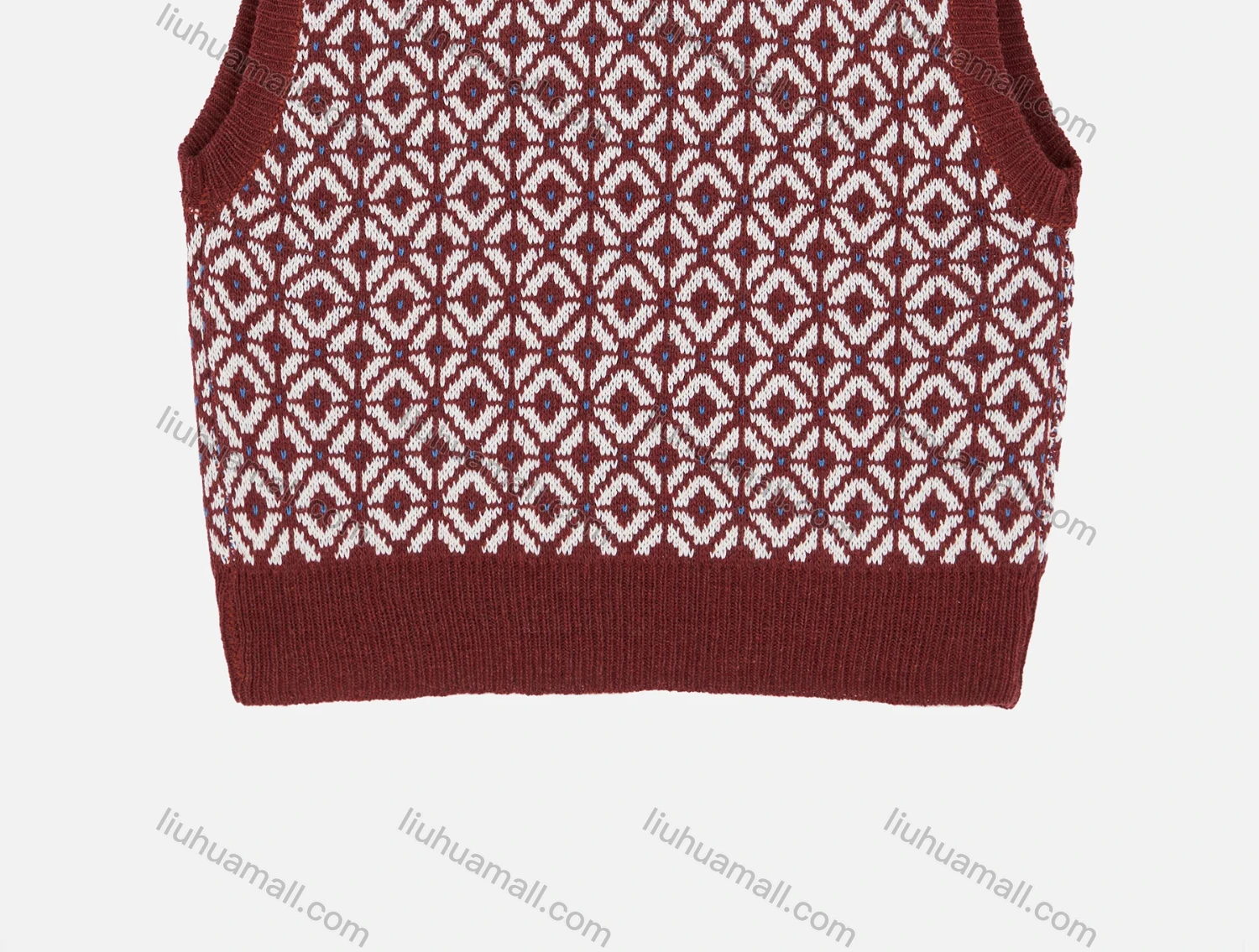 Wholesale Women's Casual Scoop Neck Argyle Pattern Knit Sweater Vest - Liuhuamall