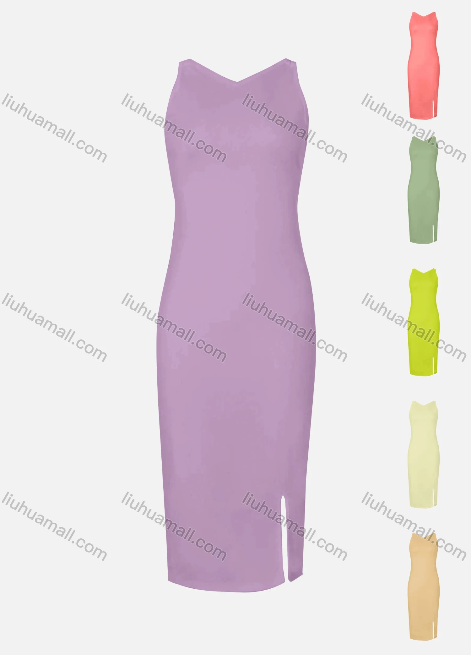 Wholesale Women's Sexy Double Spaghetti Strap Plain Bodycon Dress - Liuhuamall