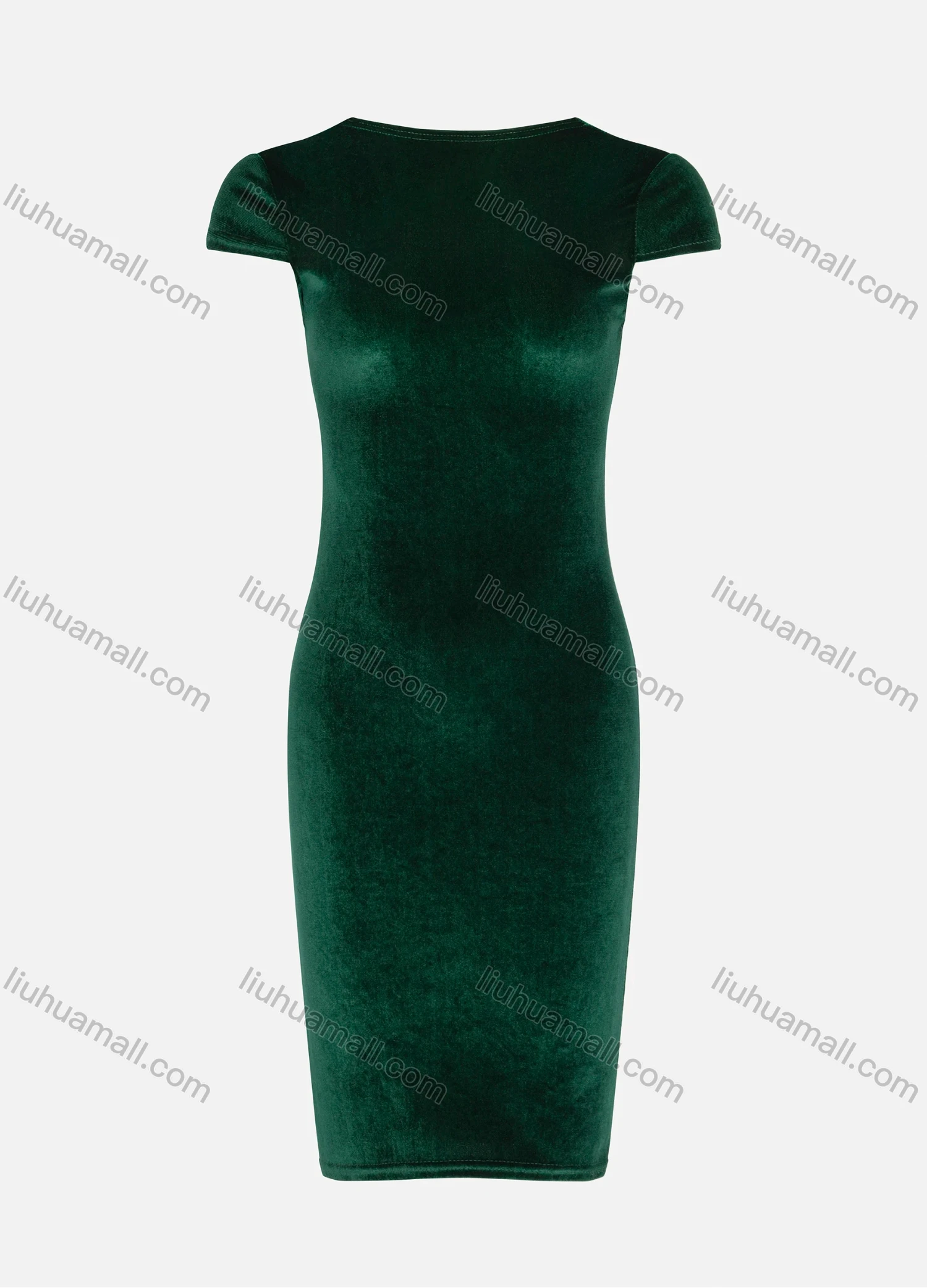 Wholesale Women's Sexy Velvet Bateau Neck Cap Sleeve Cutout Cocktail Dress 6044# - Liuhuamall
