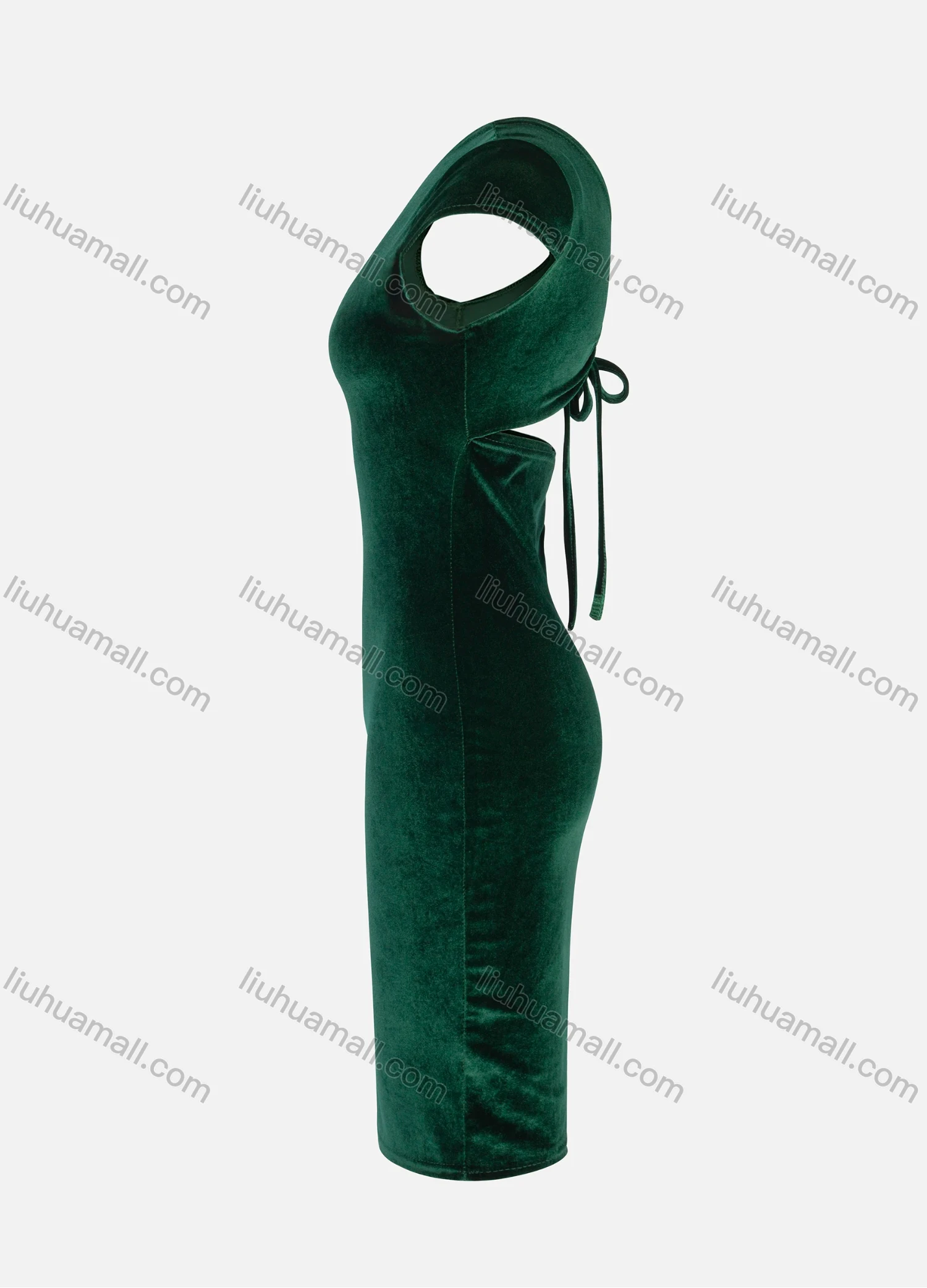 Wholesale Women's Sexy Velvet Bateau Neck Cap Sleeve Cutout Cocktail Dress 6044# - Liuhuamall