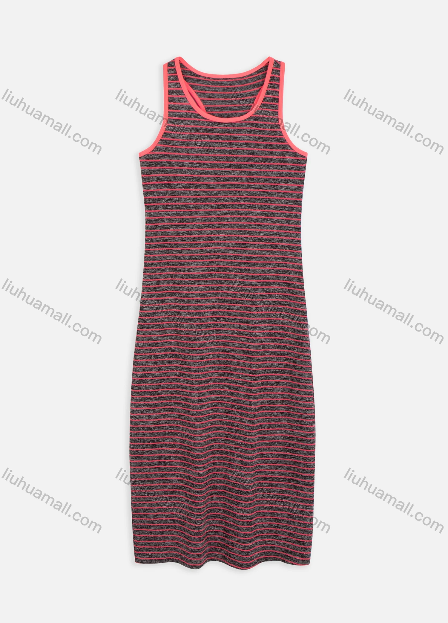 Wholesale Women's Casual Sleeveless Racerback Striped Midi Tank Dress 117# - Liuhuamall