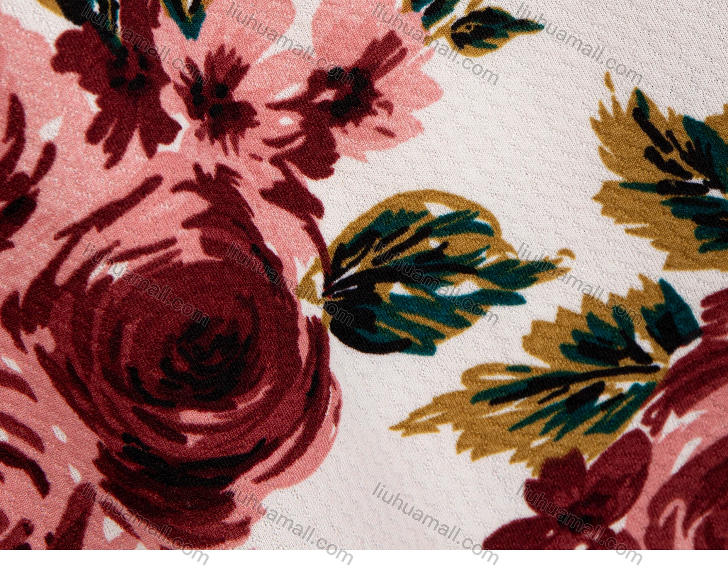 Wholesale Women's Elegant Crew Neck Short Sleeve Floral Print Dress With Belt 118# - Liuhuamall