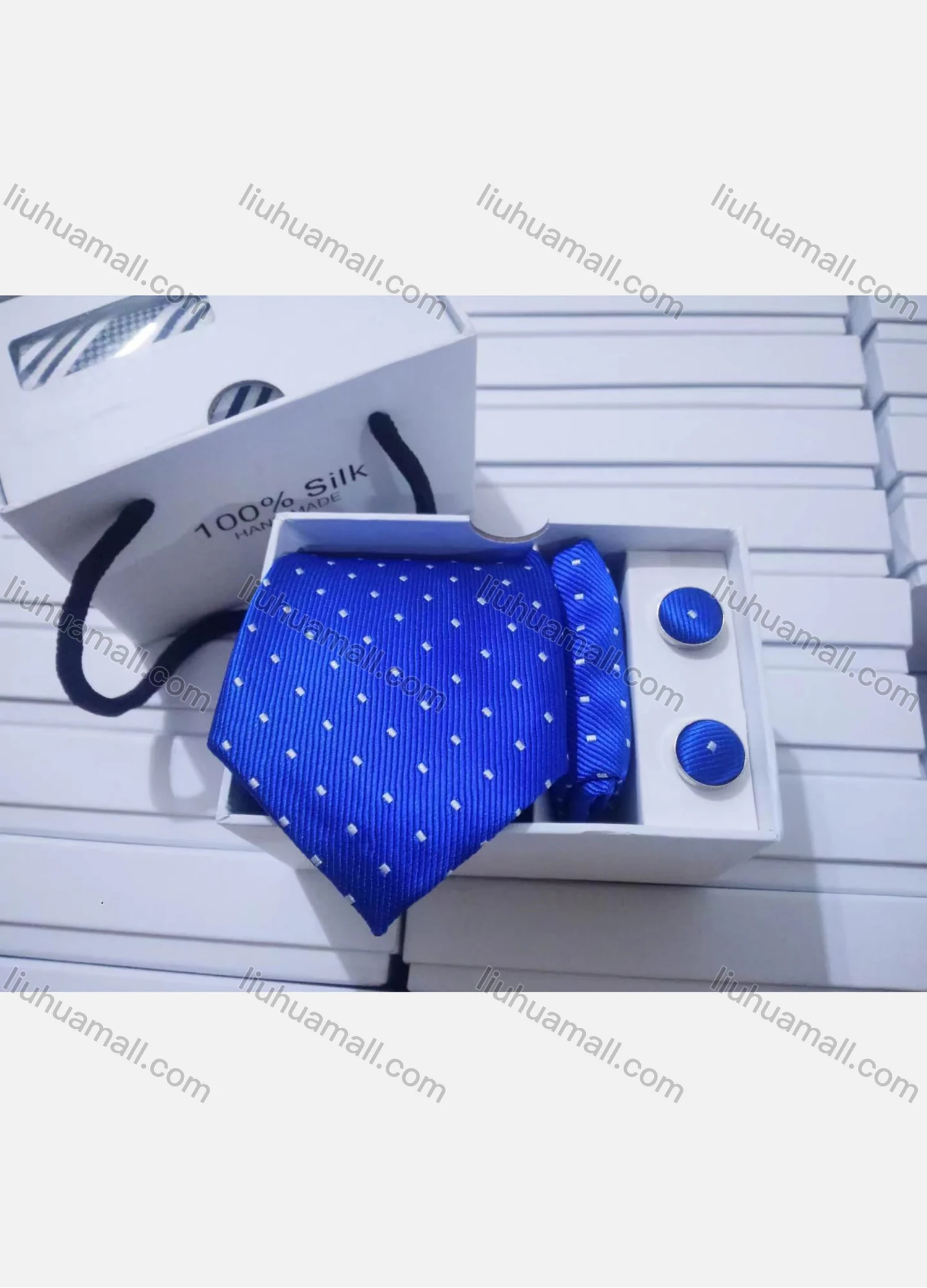 Wholesale Men's Trendy Allover Print Tie & Pocket Square & Pair Cufflinks Sets - Liuhuamall