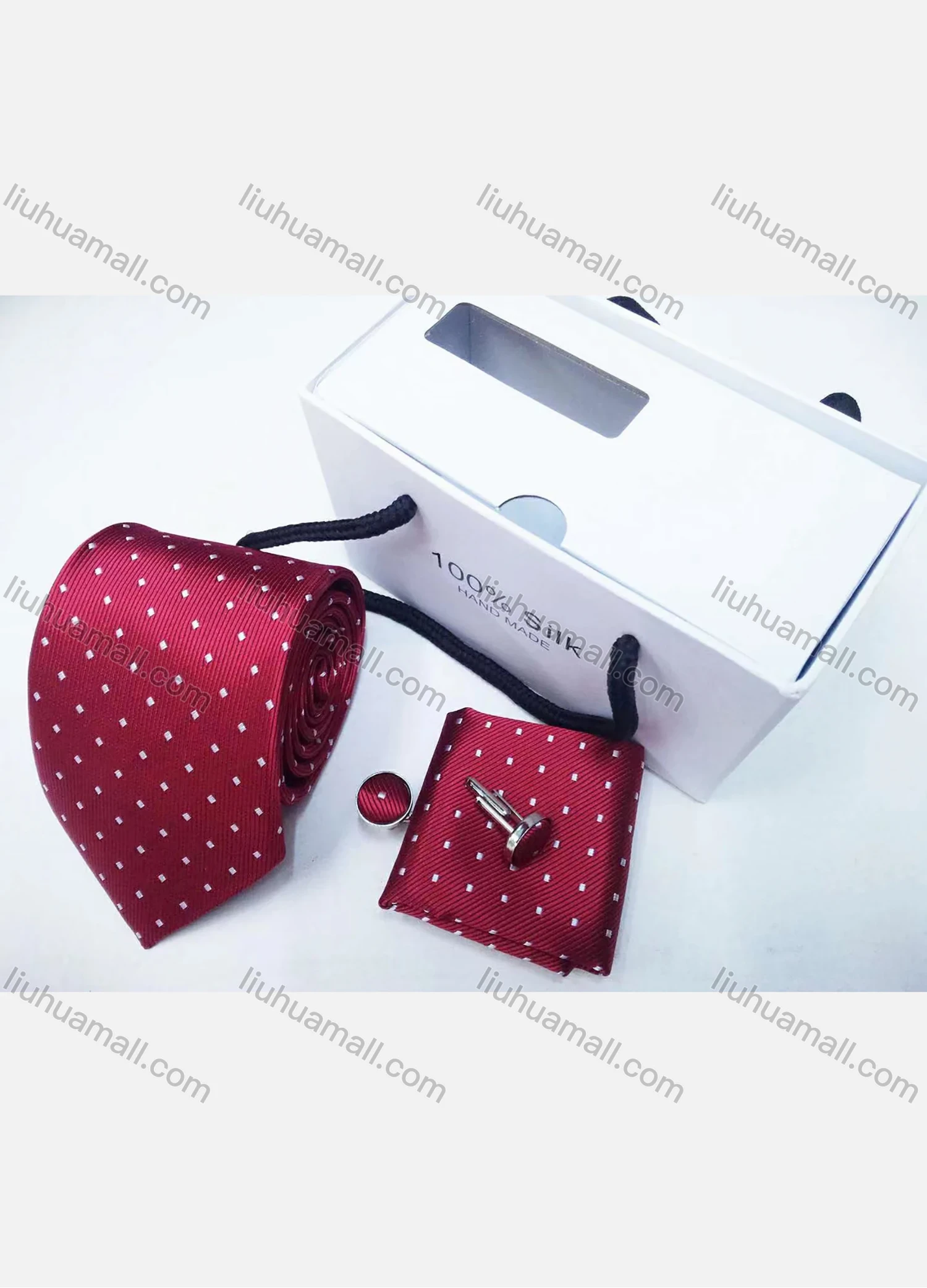 Wholesale Men's Trendy Allover Print Tie & Pocket Square & Pair Cufflinks Sets - Liuhuamall