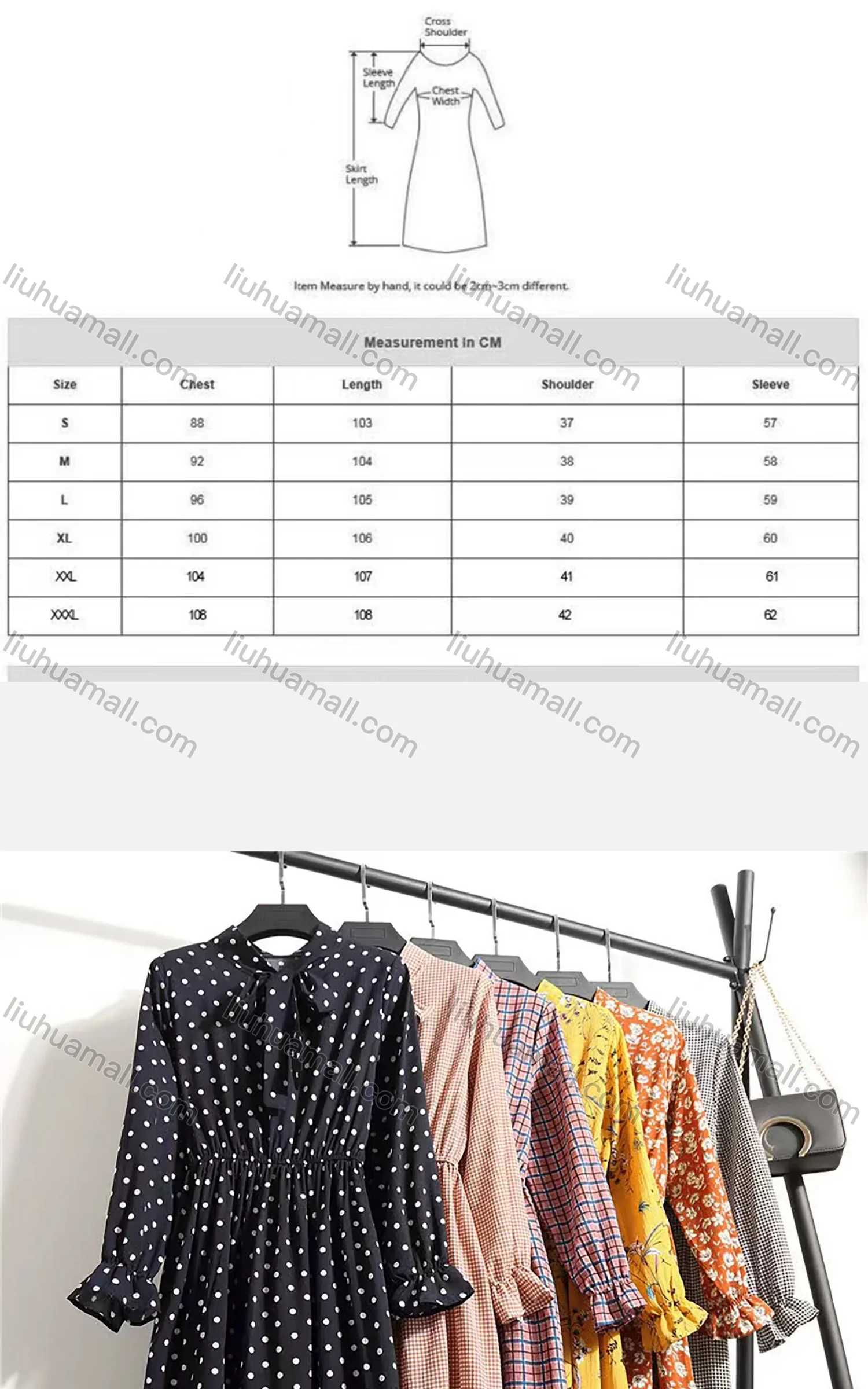 Wholesale Women's Casual Long Sleeve Tie Front Floral Print Ruffle Hem Chiffon Midi Dress 8010# - Liuhuamall