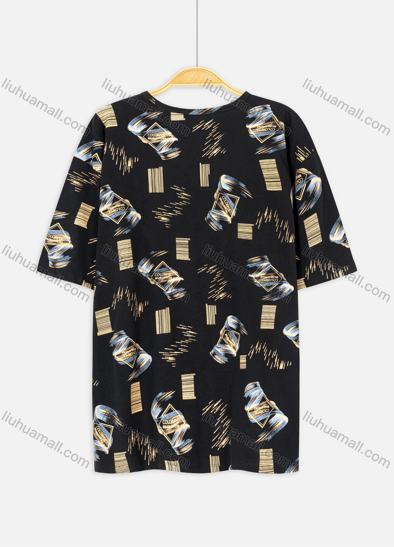 Wholesale Men's Plus Size Casual Round-neck Short Sleeve Letters Graphic Tee - Liuhuamall