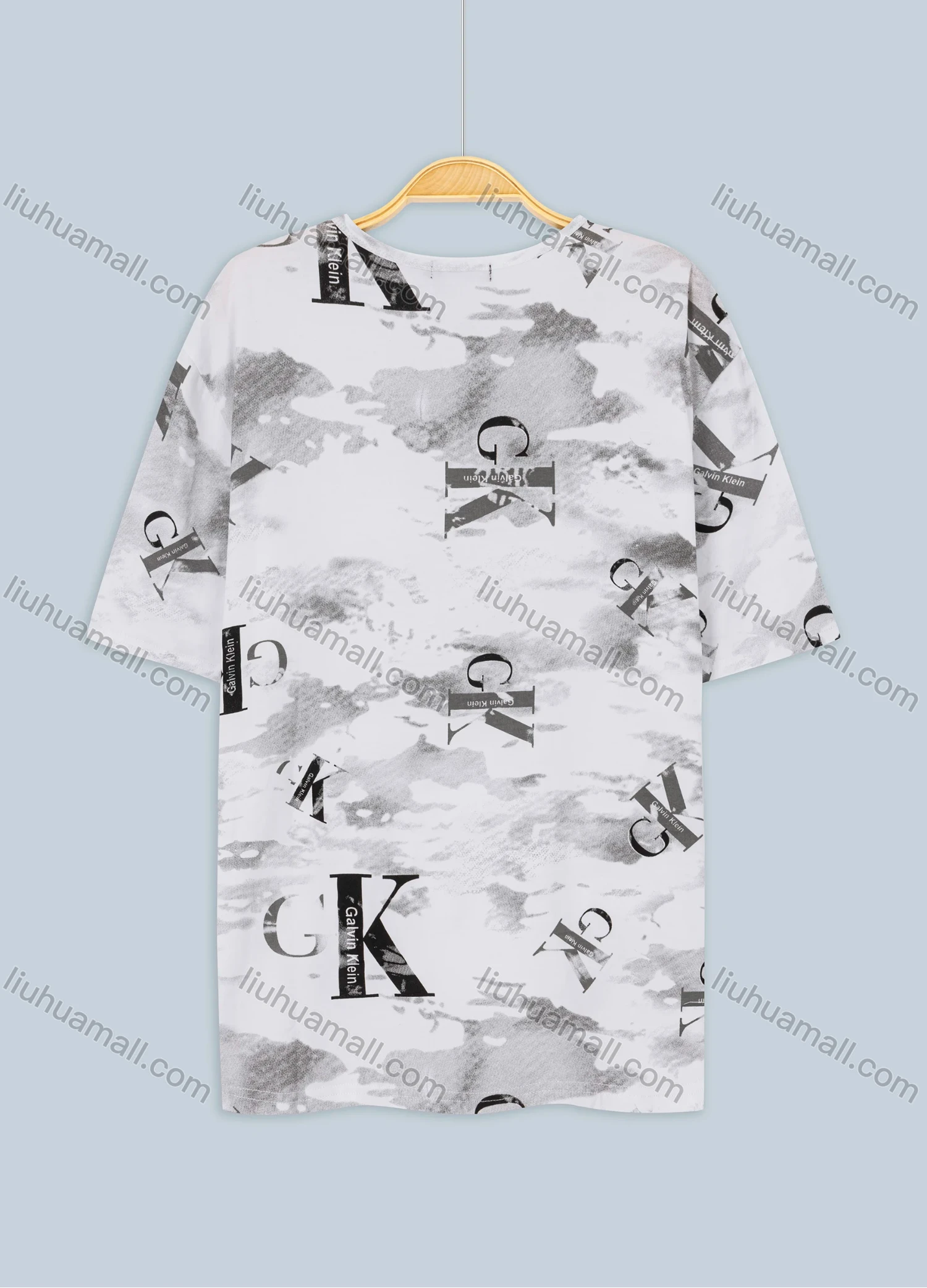 Wholesale Men's Plus Size Casual Round-neck Short Sleeve Letters Graphic Camo Tee - Liuhuamall