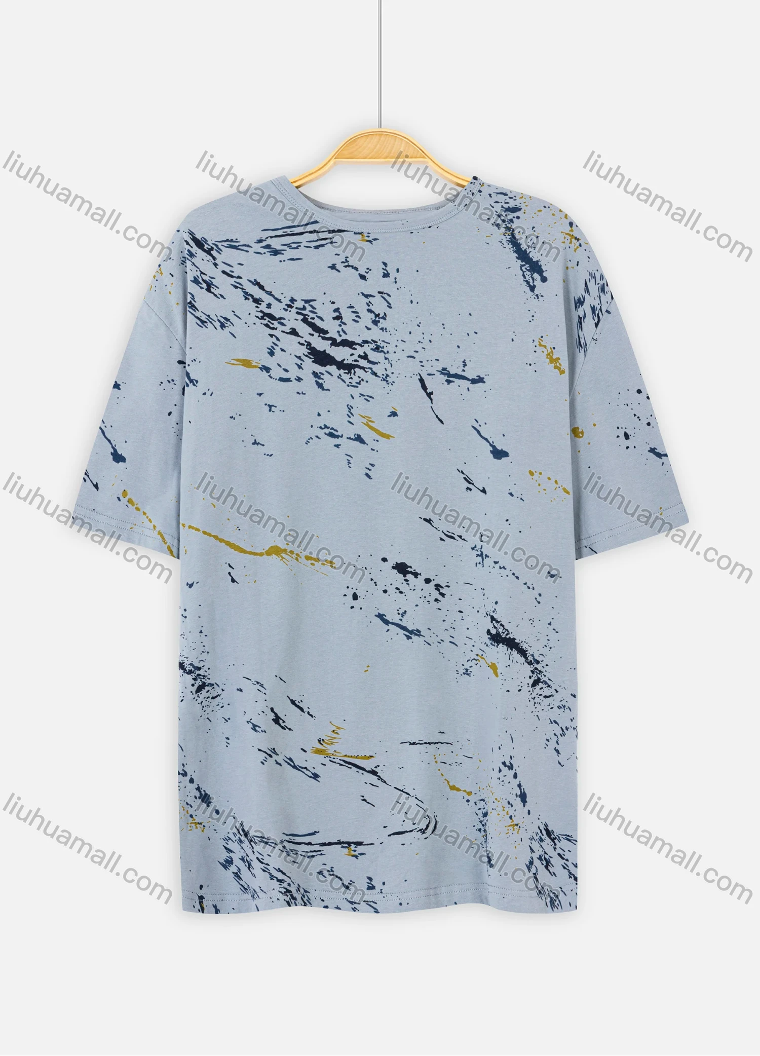 Wholesale Men's Plus Size Causal Round-neck Short Sleeve Splash ink Tee - Liuhuamall