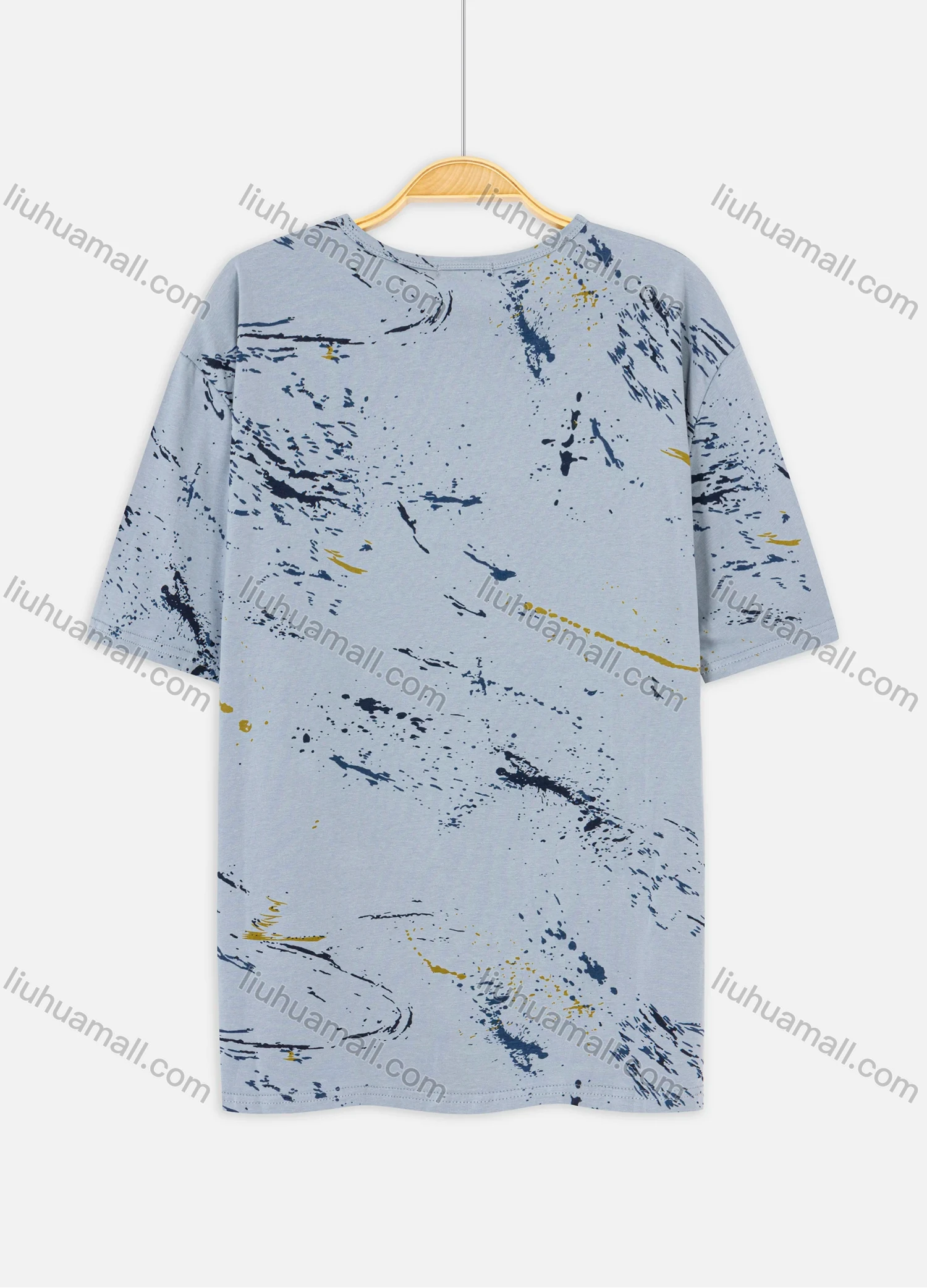 Wholesale Men's Plus Size Causal Round-neck Short Sleeve Splash ink Tee - Liuhuamall
