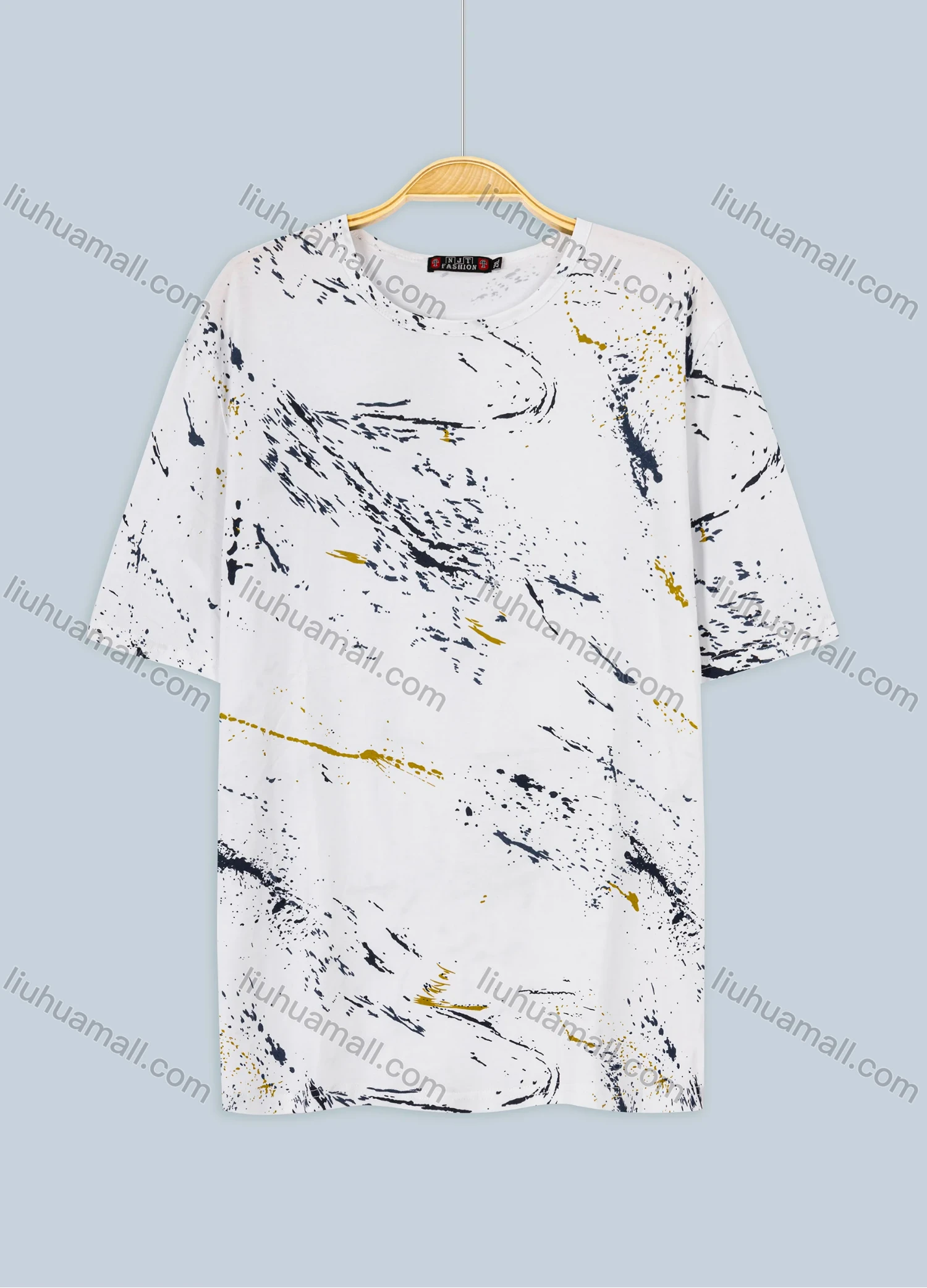 Wholesale Men's Plus Size Causal Round-neck Short Sleeve Splash ink Tee - Liuhuamall