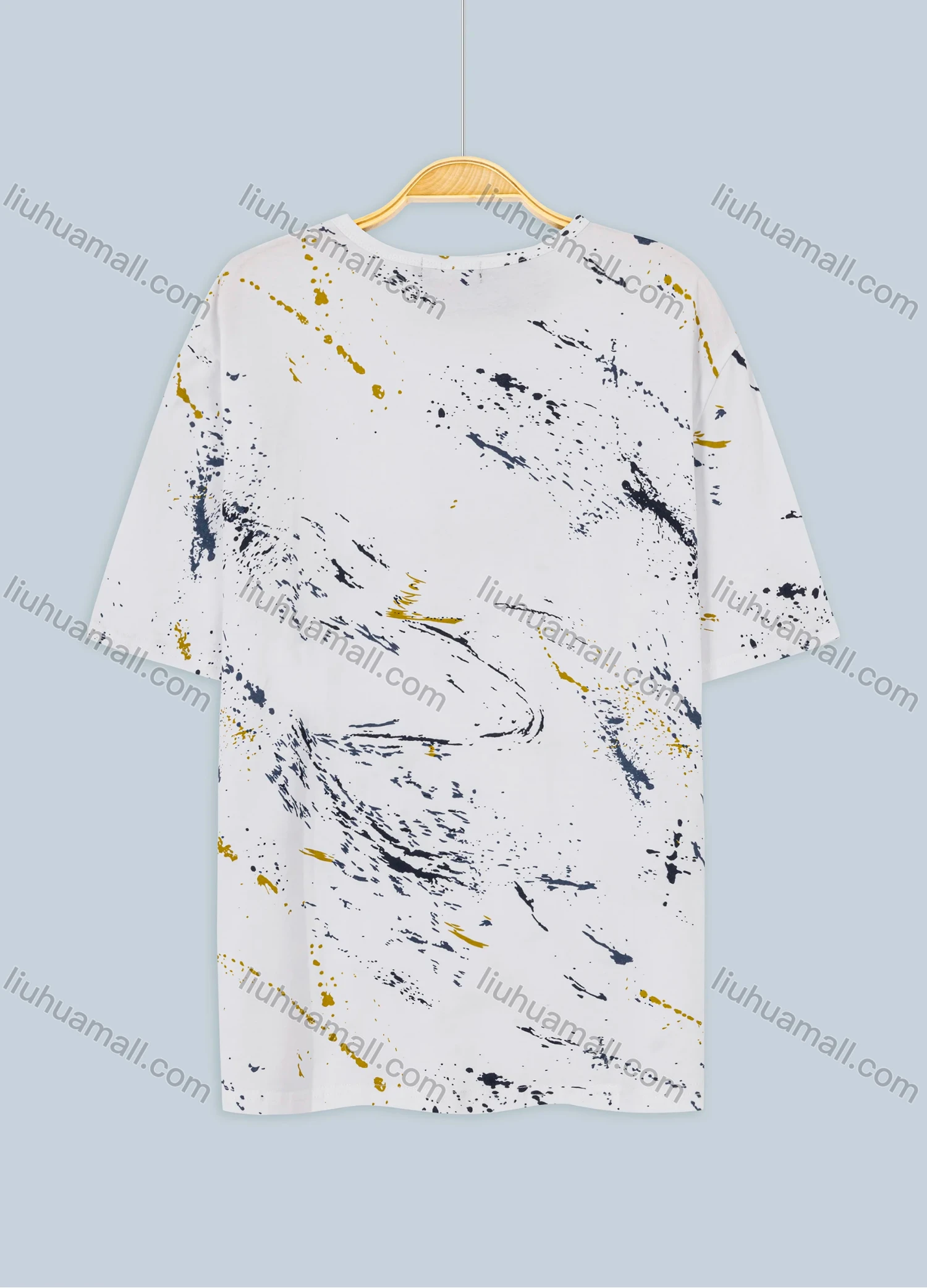 Wholesale Men's Plus Size Causal Round-neck Short Sleeve Splash ink Tee - Liuhuamall