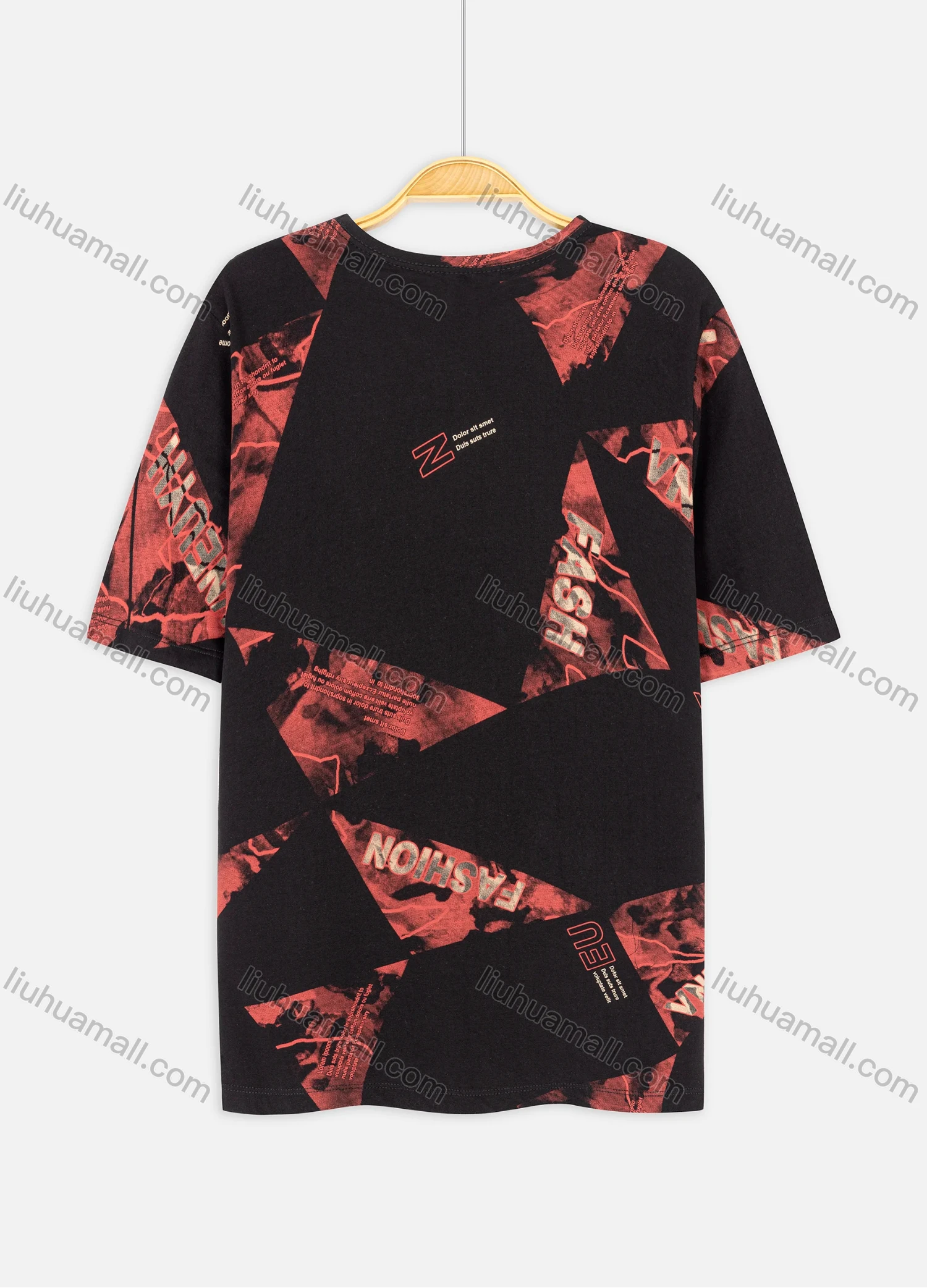 Wholesale Men's Plus Size Casual Round-neck Short Sleeve Letter Graphic Tee - Liuhuamall