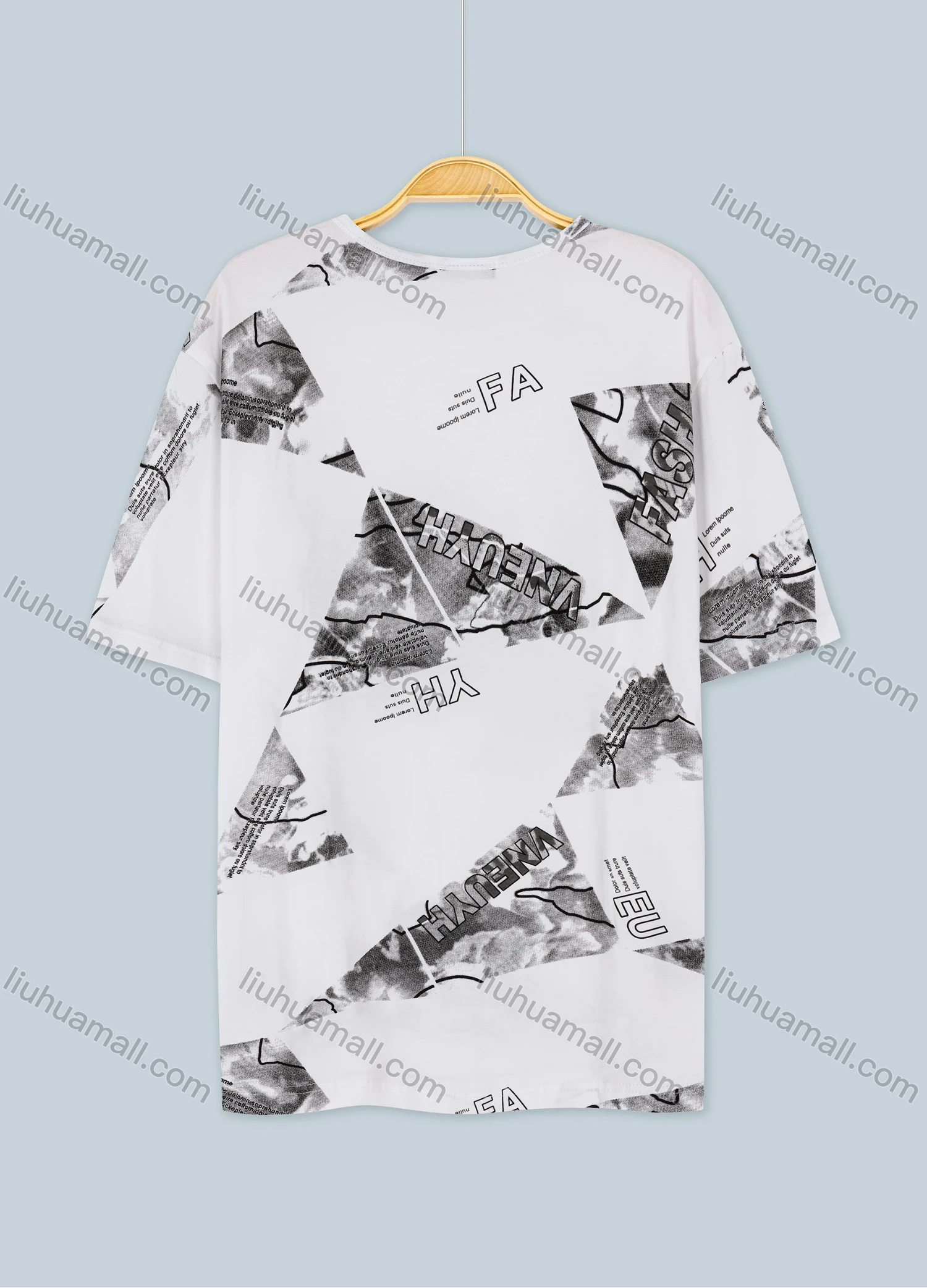 Wholesale Men's Plus Size Casual Round-neck Short Sleeve Letter Graphic Tee - Liuhuamall