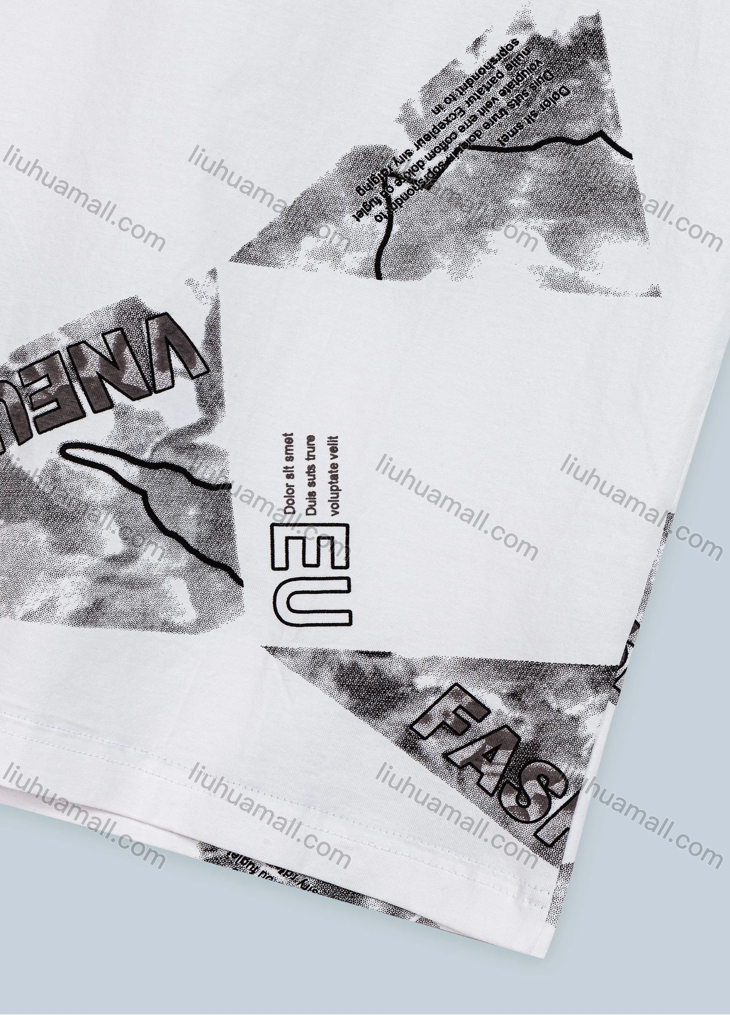 Wholesale Men's Plus Size Casual Round-neck Short Sleeve Letter Graphic Tee - Liuhuamall