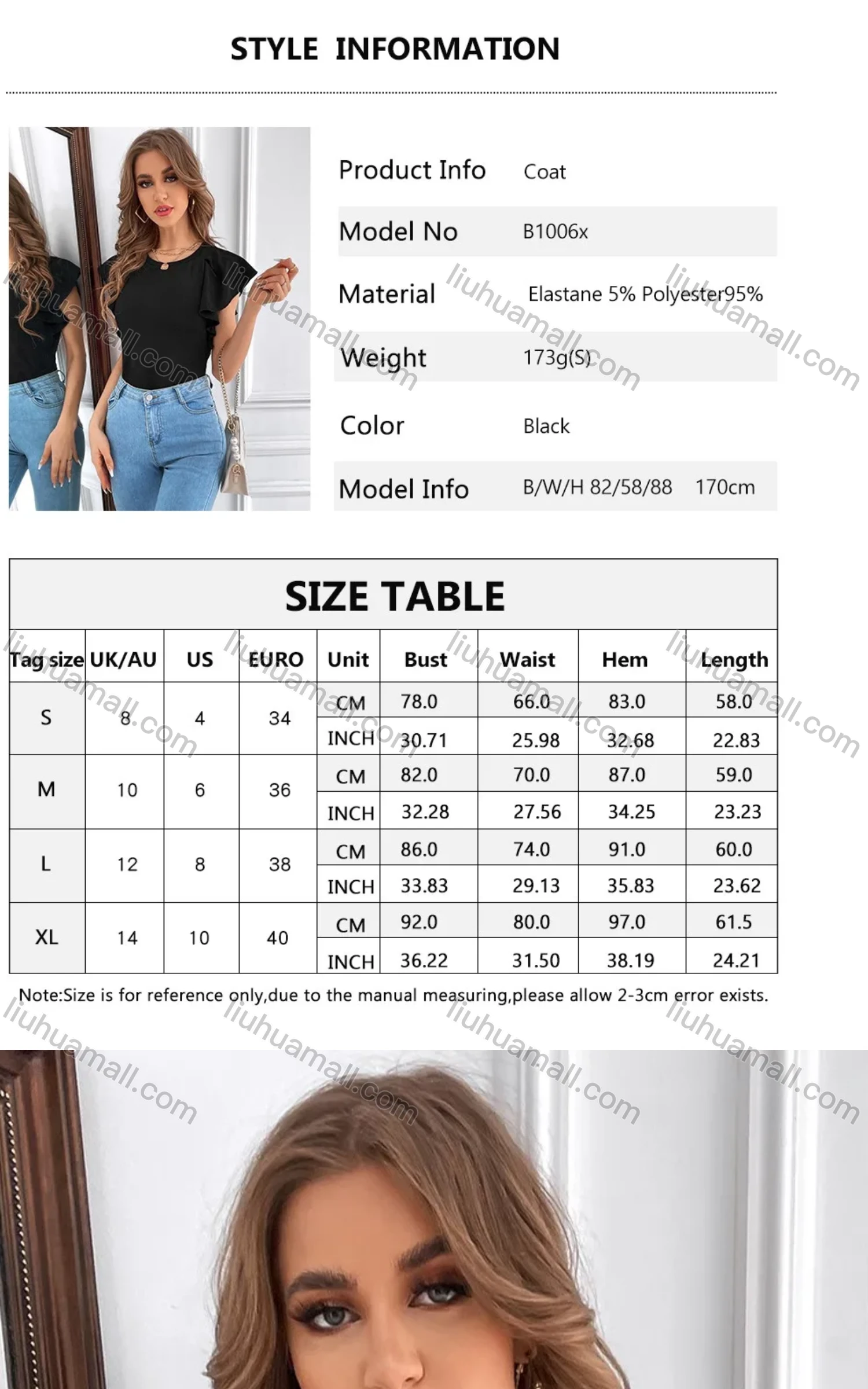 Wholesale Women's Round Neck Ruffle Sleeve Plain Casual Blouse B1006X# - Liuhuamall