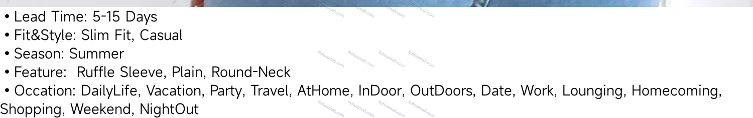 Wholesale Women's Round Neck Ruffle Sleeve Plain Casual Blouse B1006X# - Liuhuamall