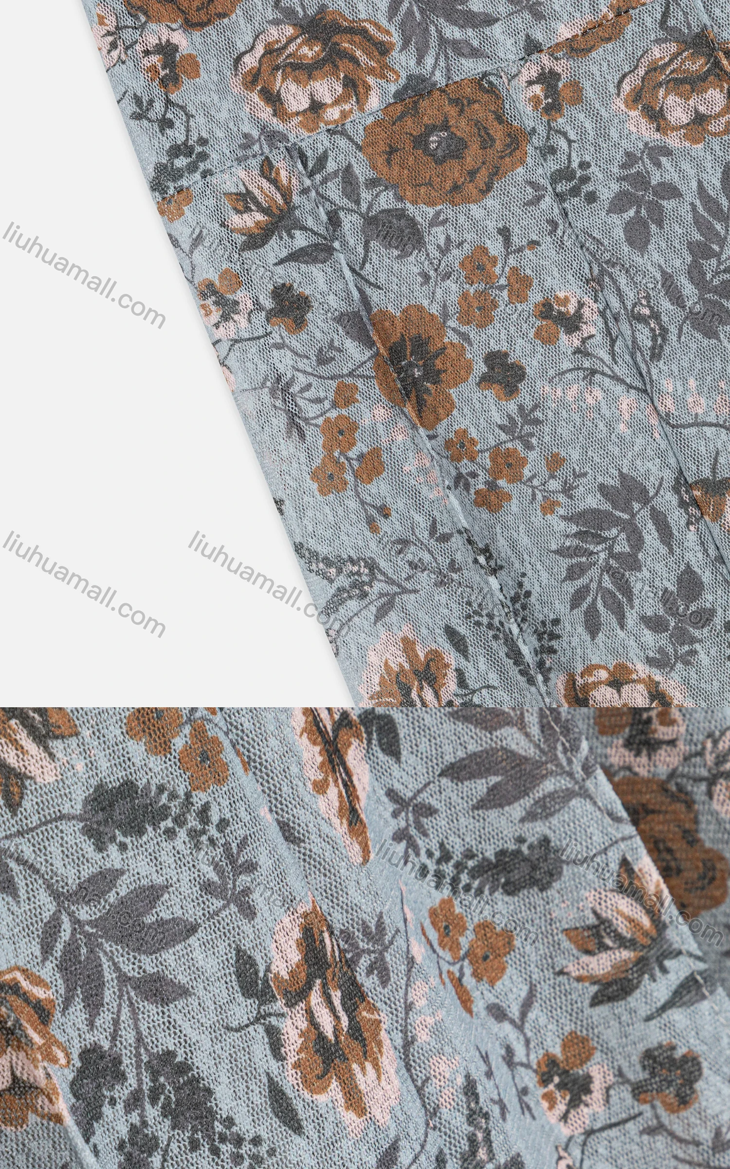 Wholesale Women's Casual Allover Floral Print Ruffle Hem Mesh Mermaid Midi Skirts - Liuhuamall