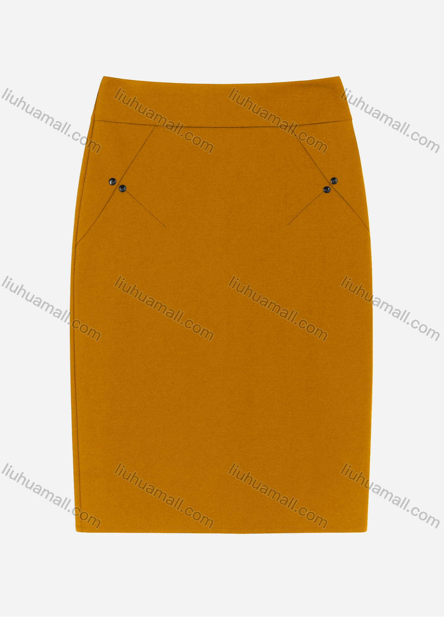 Wholesale Women's Elegant Button Decor Plain A-line Short Skirts 802# - Liuhuamall
