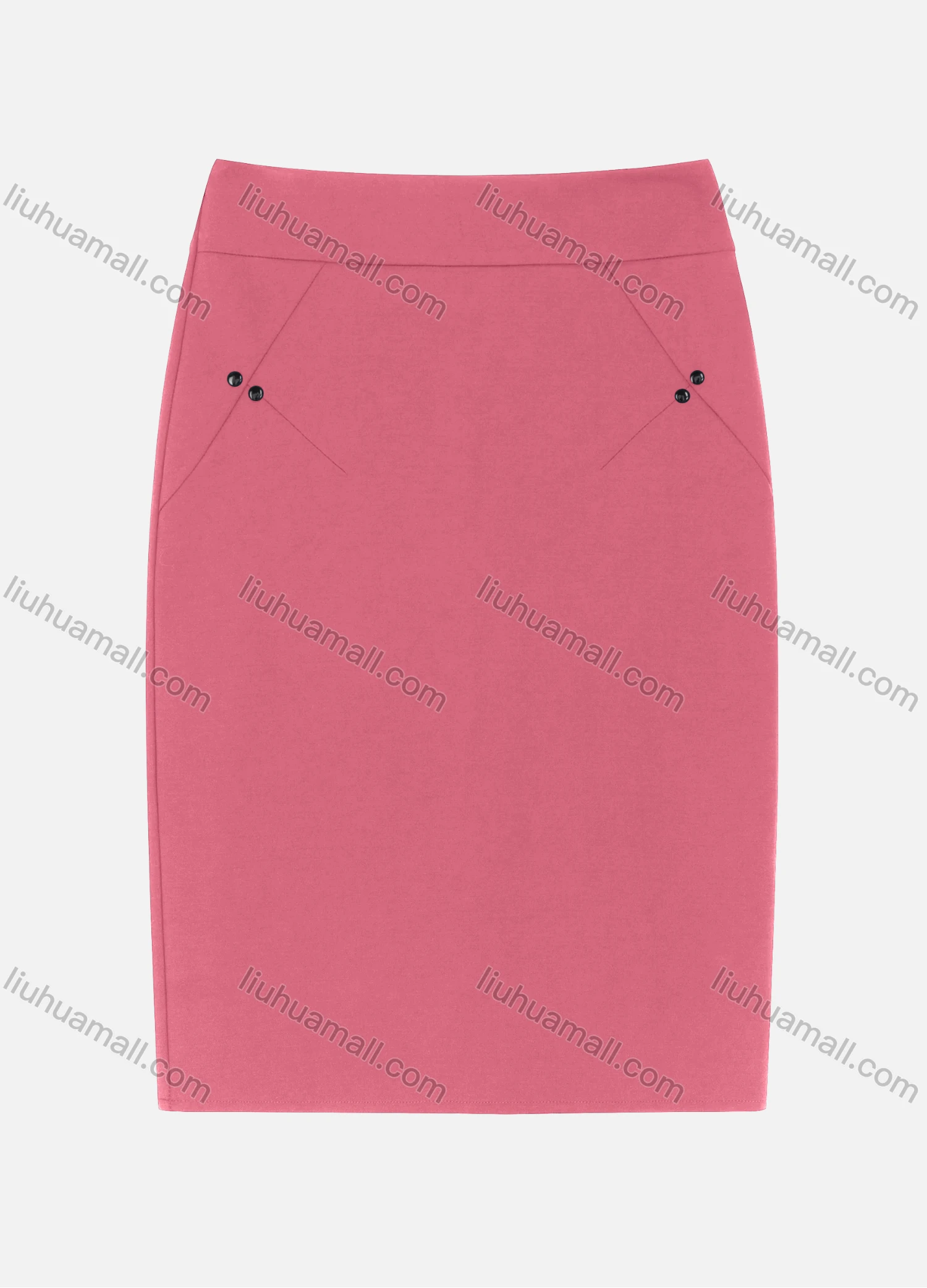Wholesale Women's Elegant Button Decor Plain A-line Short Skirts 802# - Liuhuamall