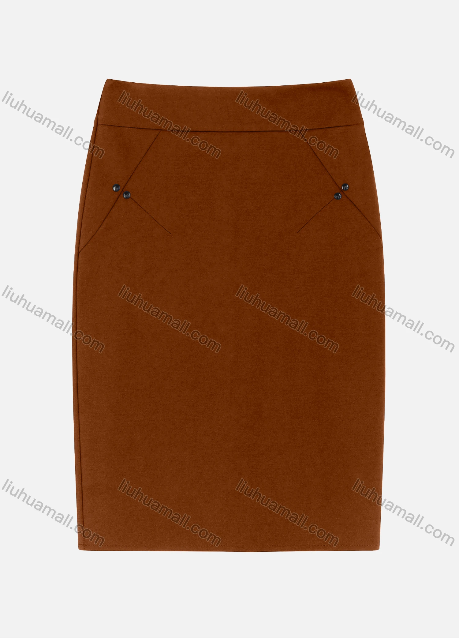 Wholesale Women's Elegant Button Decor Plain A-line Short Skirts 802# - Liuhuamall