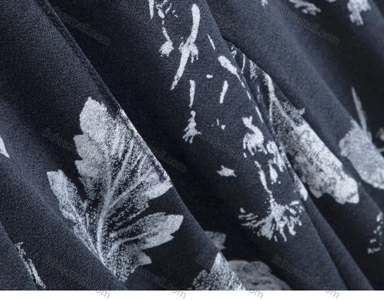 Wholesale Women's Elegant High Waist Pleated Allover Leaf Print Midi Skirts - Liuhuamall