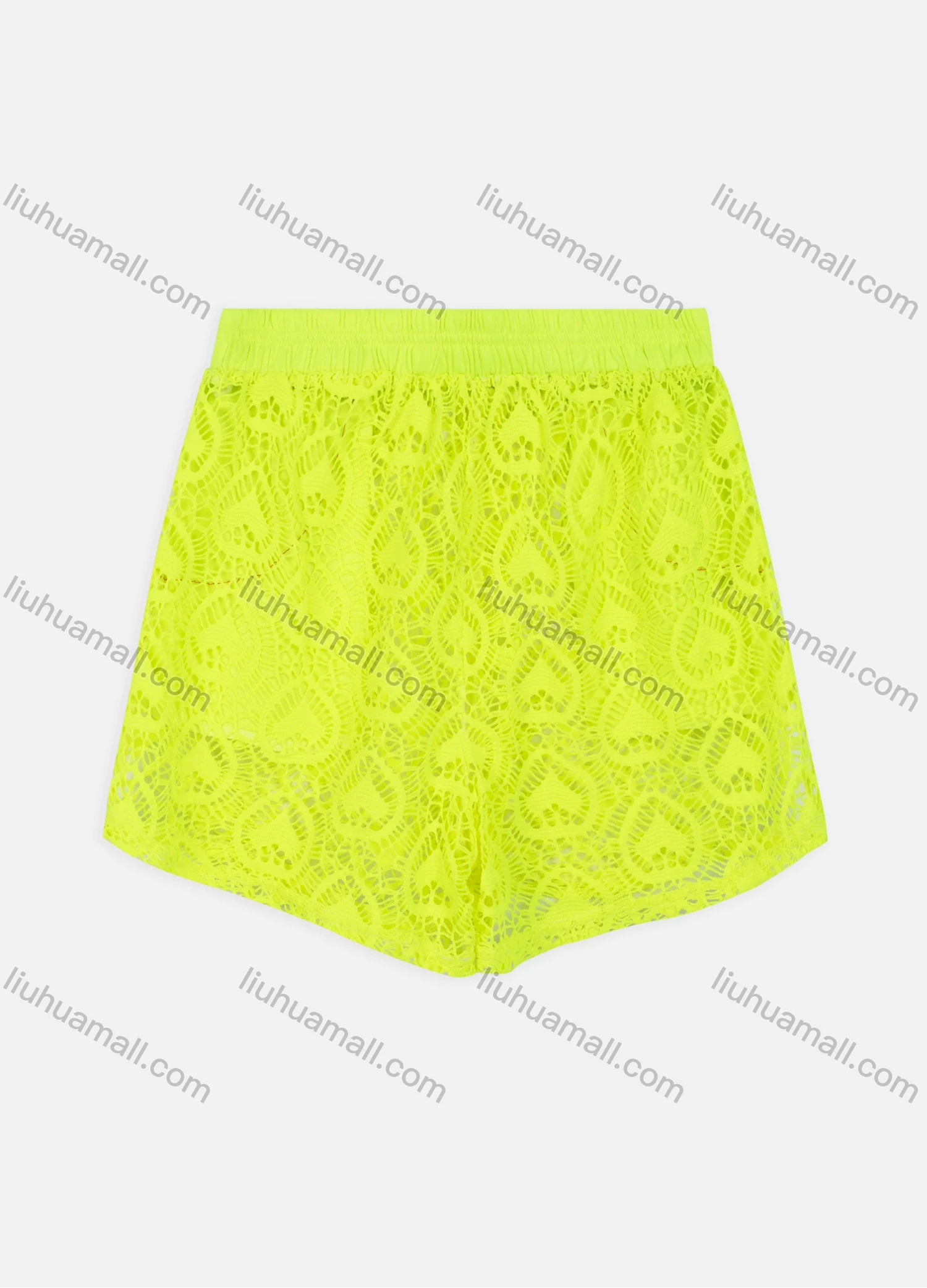 Wholesale Women's Embroidery Lace Hollow Out Plain Elastic Waist Shorts - Liuhuamall