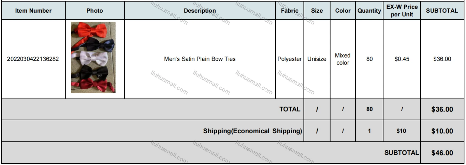 Wholesale Men's Business Formal Satin Plain Bow Ties Included Shipping Fee - Liuhuamall