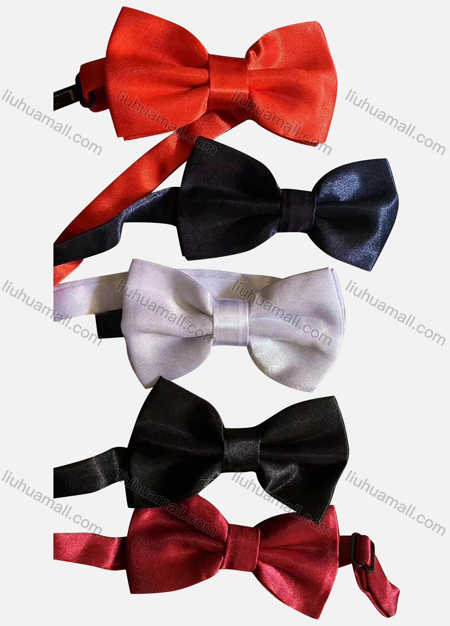 Wholesale Men's Business Formal Satin Plain Bow Ties Included Shipping Fee - Liuhuamall
