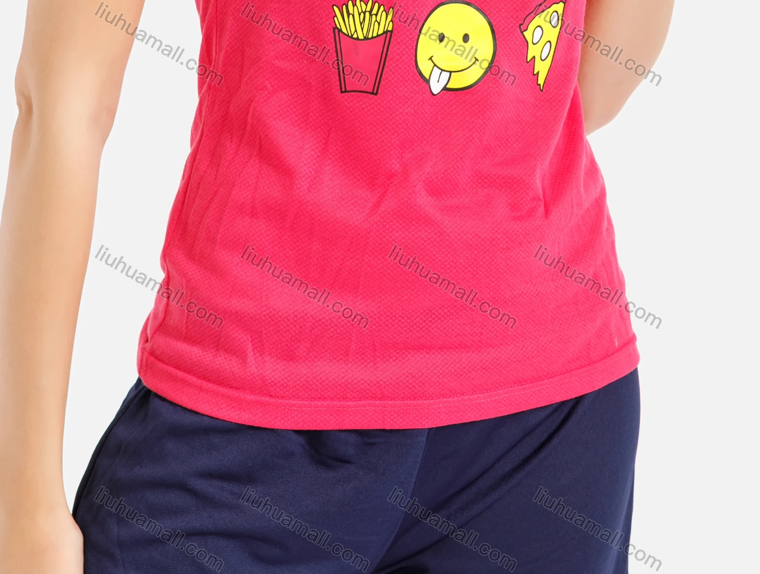 Wholesale Women's Lounge Letters Cartoon Graphic T-shirt & Plain Capris Pants Two-Piece Homewear Sets - Liuhuamall