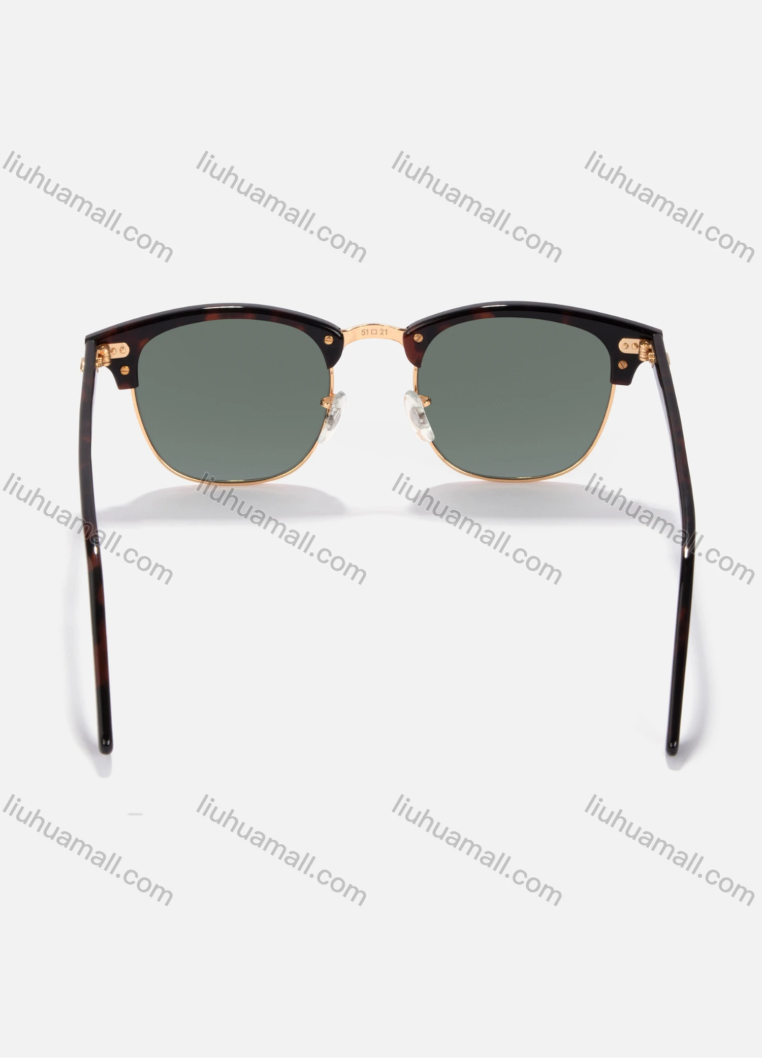 Wholesale Tortoiseshell Semi-Rimless Solid Lenses Sunglasses - Liuhuamall