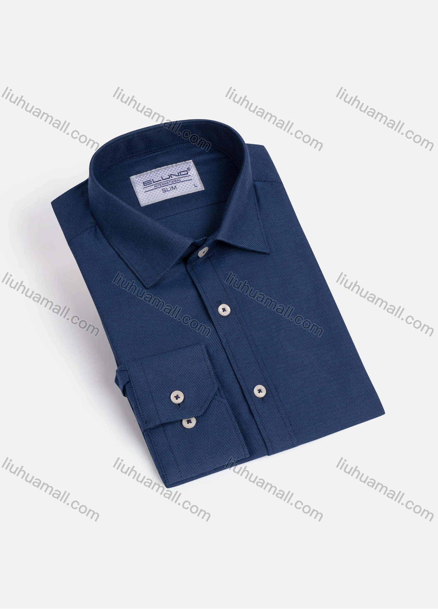 Wholesale Men's Formal Plain Collared Long Sleeve Button Down Shirts - Liuhuamall
