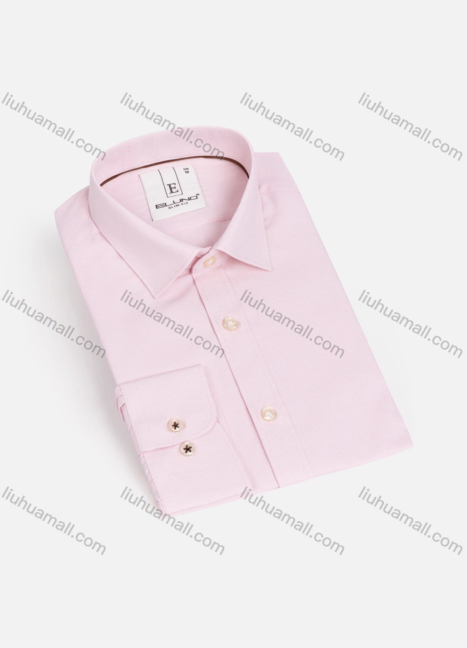 Wholesale Men's Formal Collared Long Sleeve Button Down Plain Dress Shirt - Liuhuamall