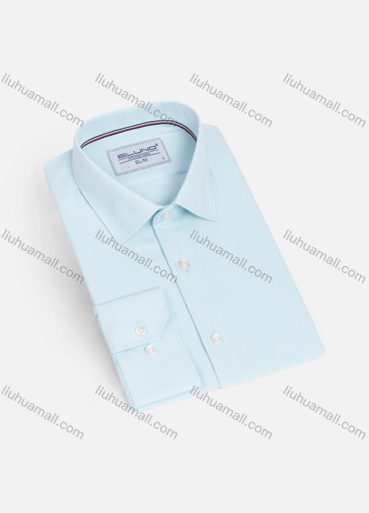Wholesale Men's Formal Collared Long Sleeve Button Down Plain Dress Shirt - Liuhuamall