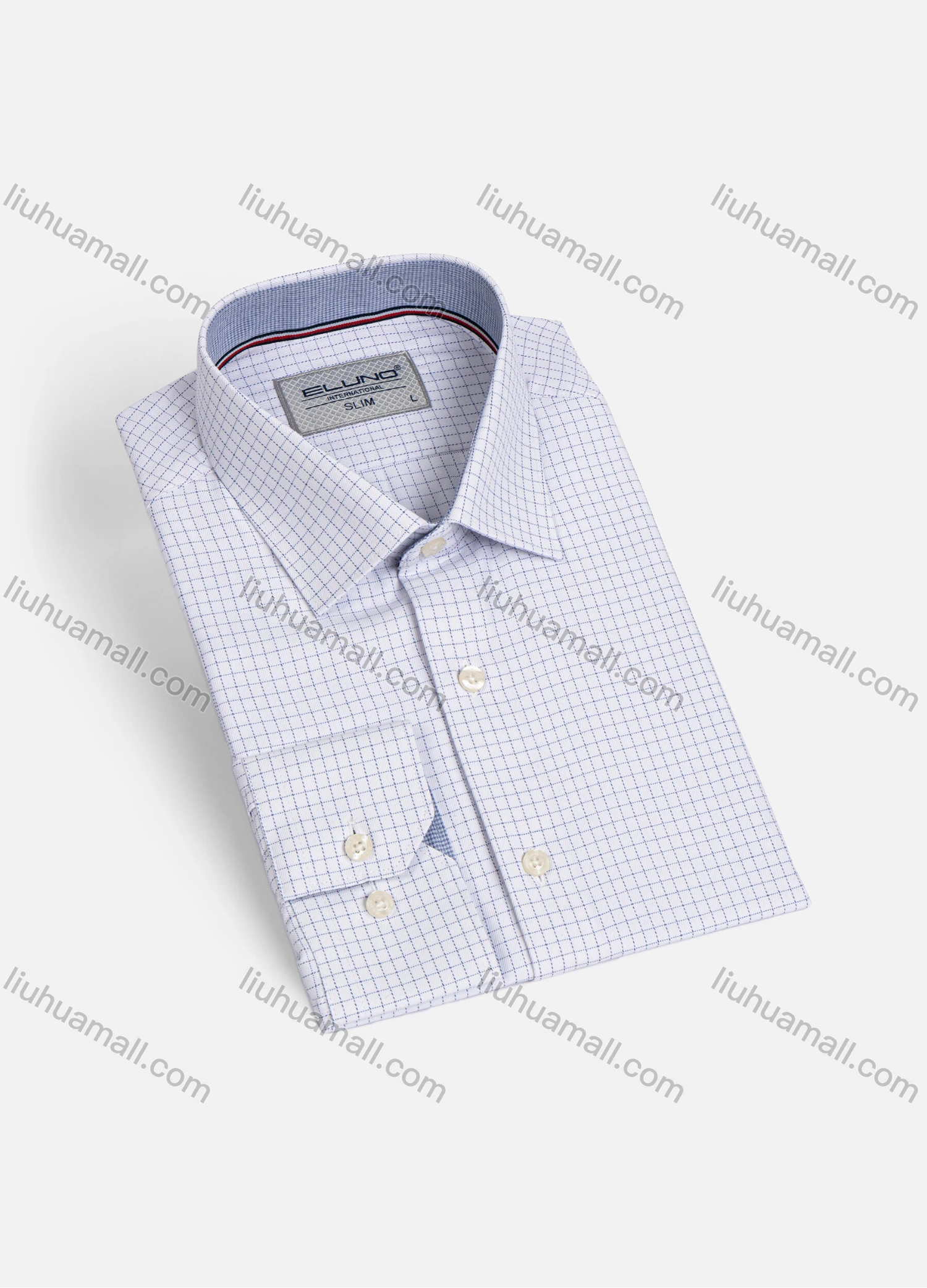 Wholesale Men's Formal Plaid Collared Long Sleeve Button Down Dress Shirts - Liuhuamall