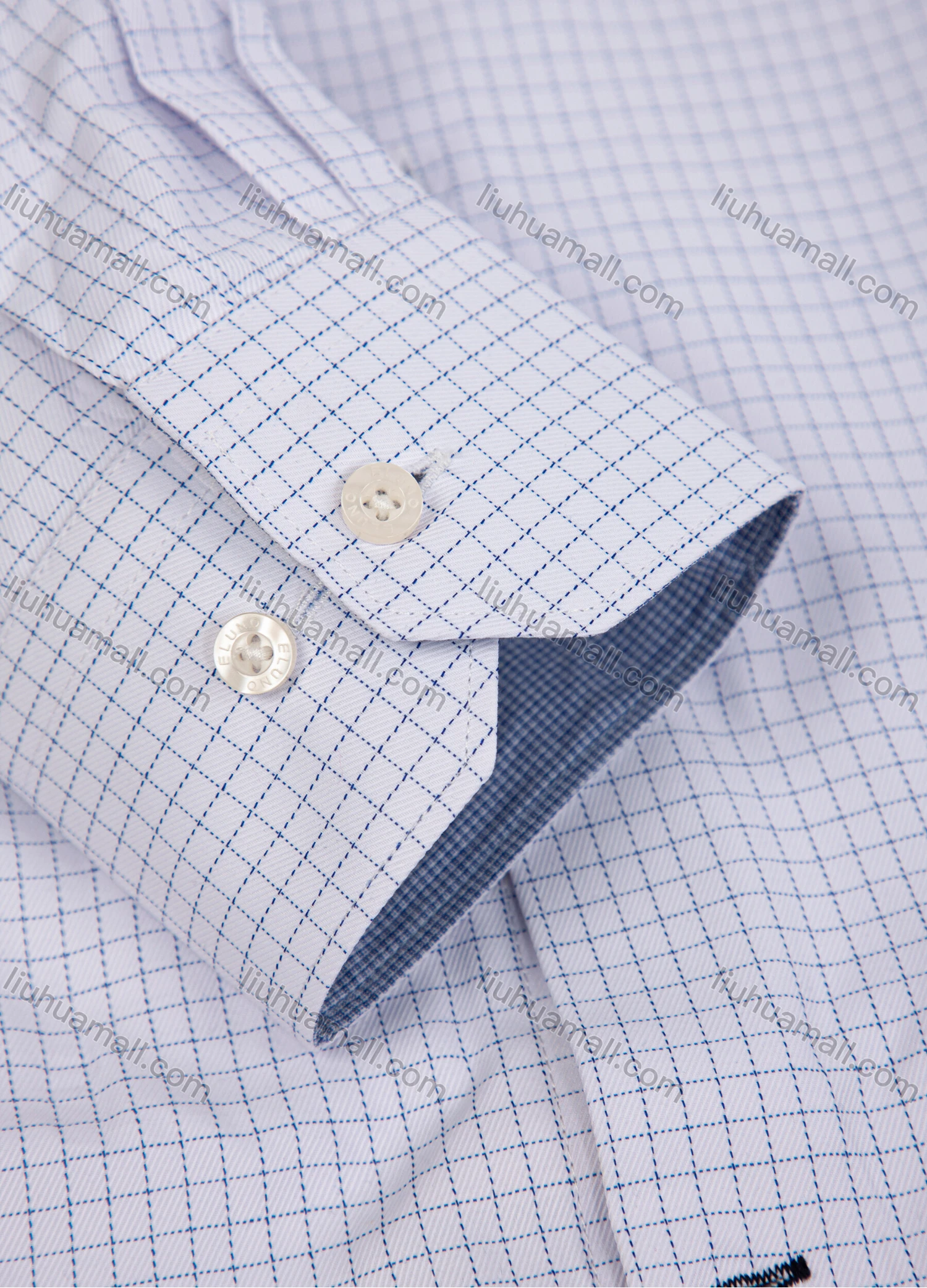 Wholesale Men's Formal Plaid Collared Long Sleeve Button Down Dress Shirts - Liuhuamall