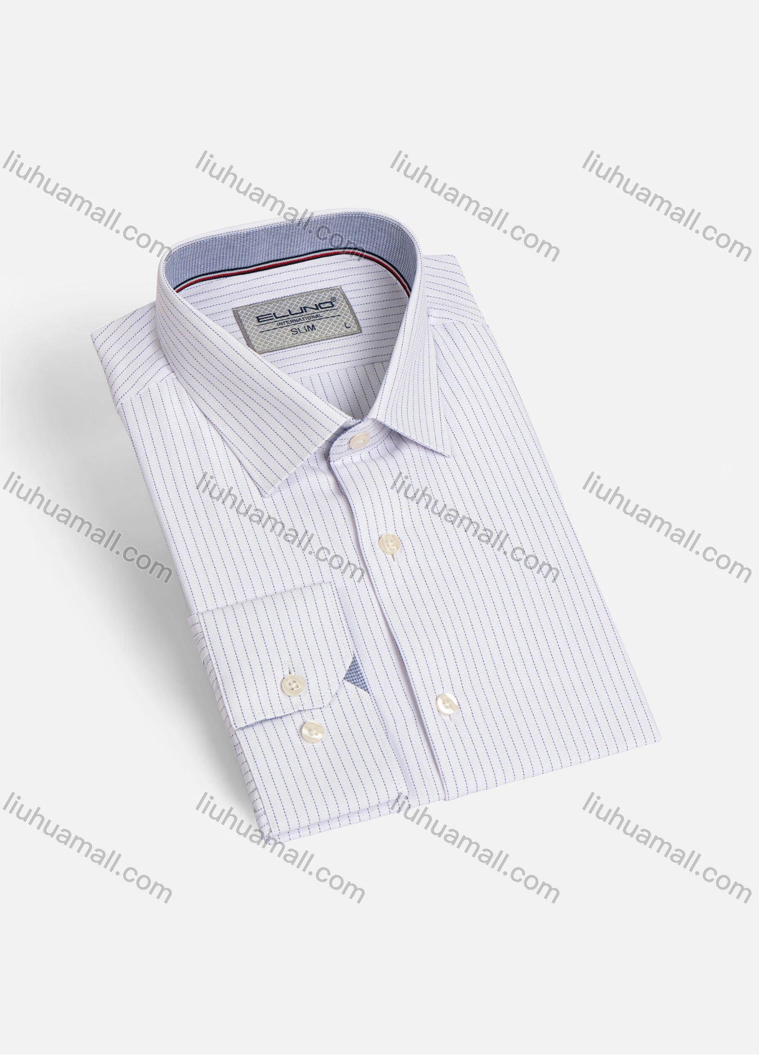 Wholesale Men's Formal Collared Long Sleeve Button Down Striped Shirts - Liuhuamall