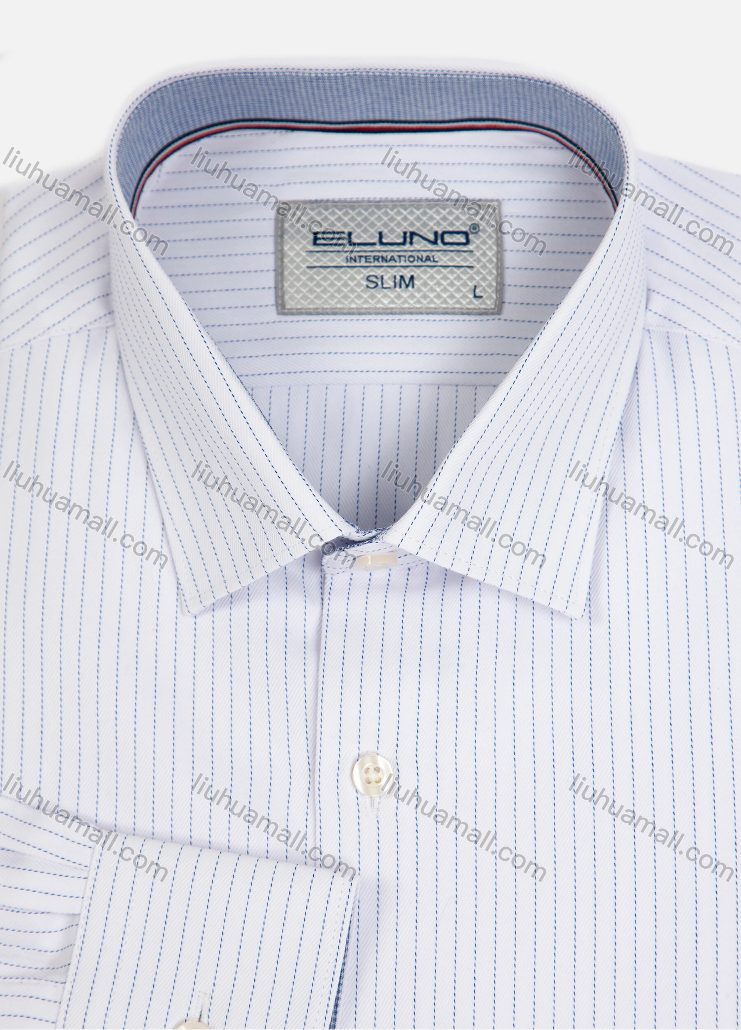 Wholesale Men's Formal Collared Long Sleeve Button Down Striped Shirts - Liuhuamall