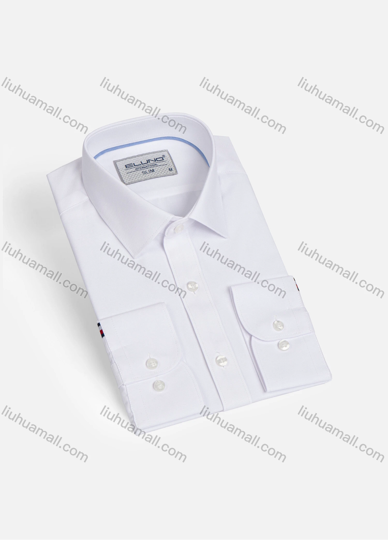 Wholesale Men's Formal Plain Collared Long Sleeve Button Down Dress Shirts - Liuhuamall
