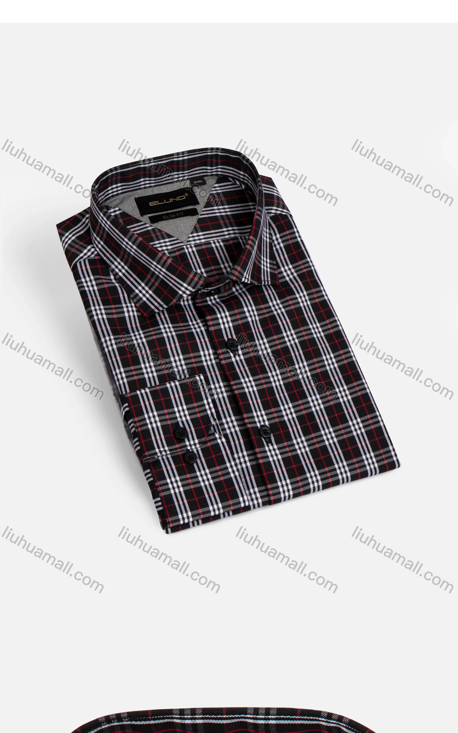 Wholesale Men's Casual Collared Long Sleeve Plaid Print Button Down Shirts - Liuhuamall