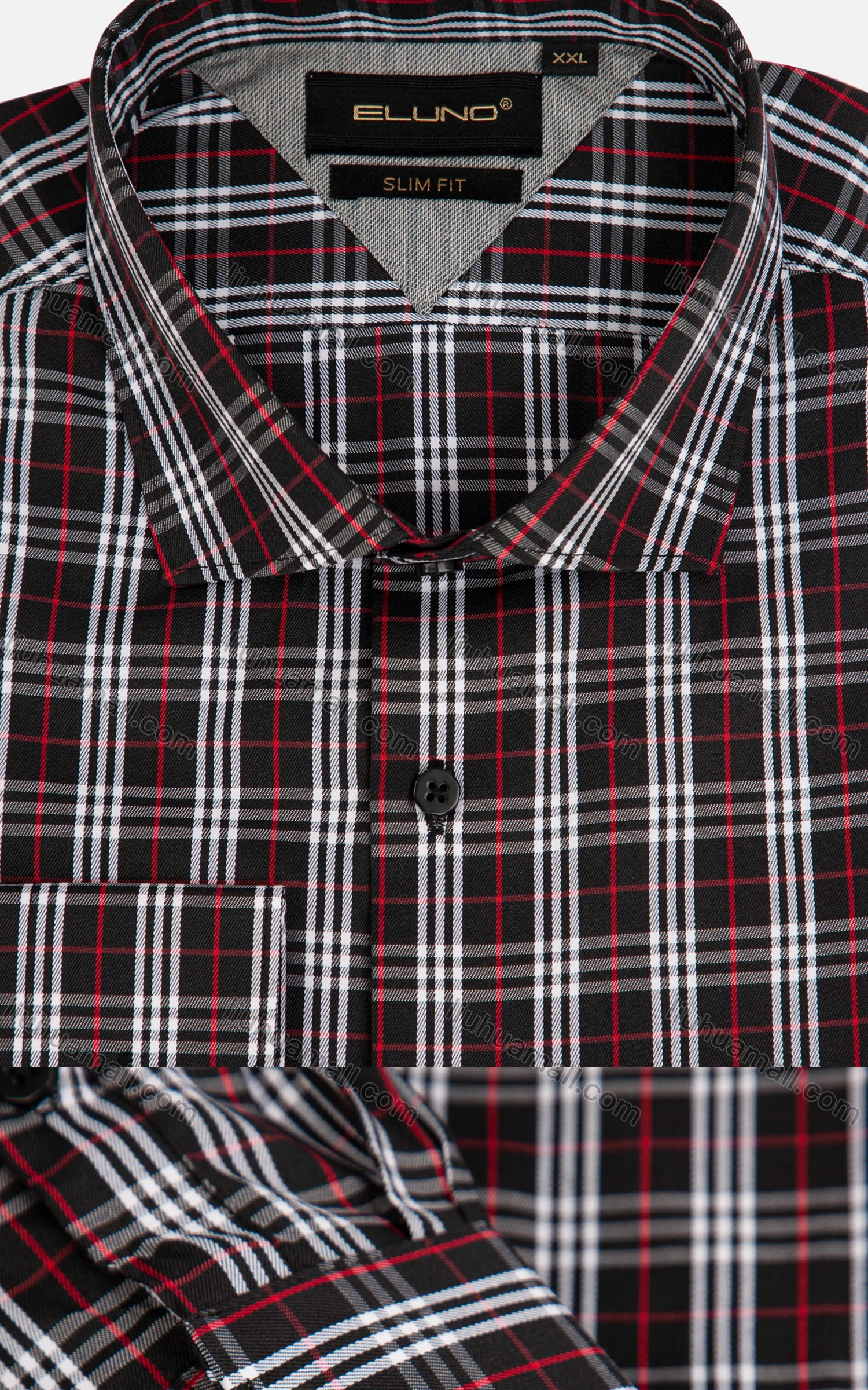 Wholesale Men's Casual Collared Long Sleeve Plaid Print Button Down Shirts - Liuhuamall