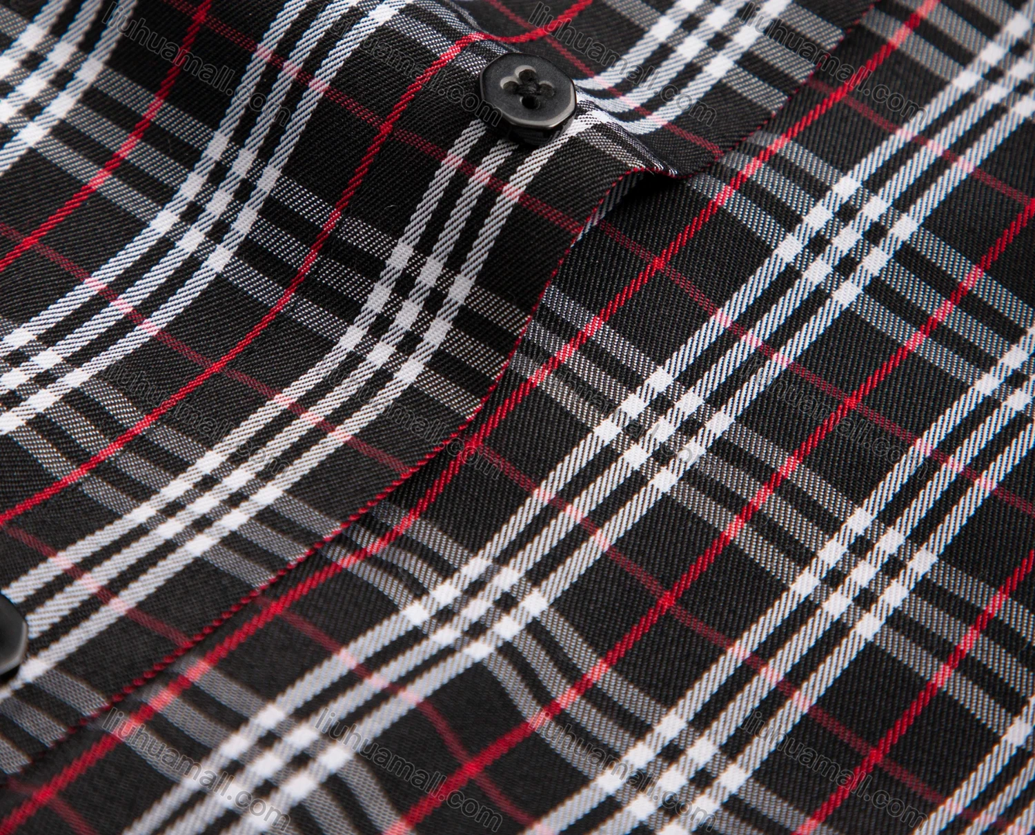Wholesale Men's Casual Collared Long Sleeve Plaid Print Button Down Shirts - Liuhuamall