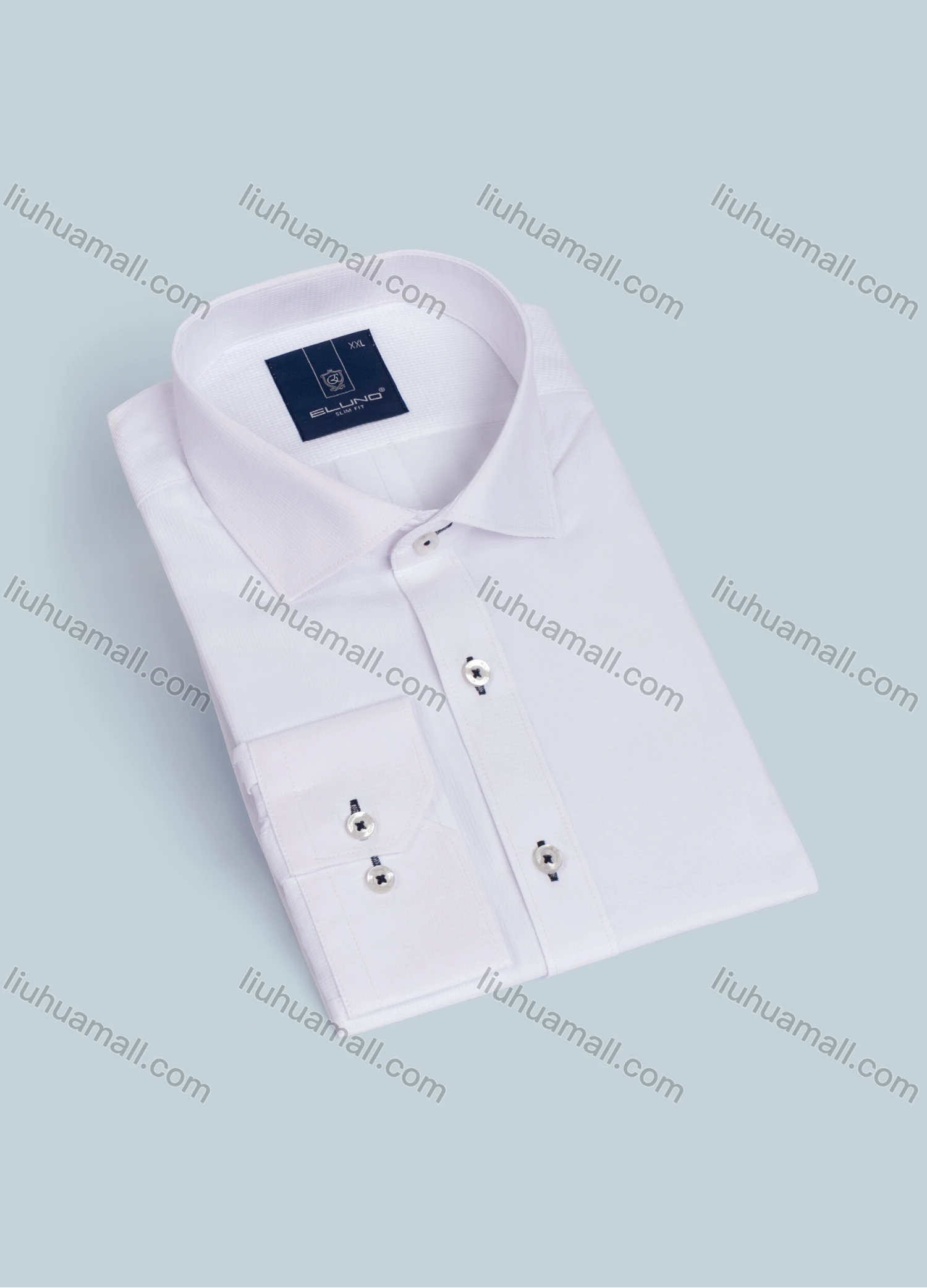 Wholesale Men's Formal Long Sleeve Button Plain Formal Shirt - Liuhuamall