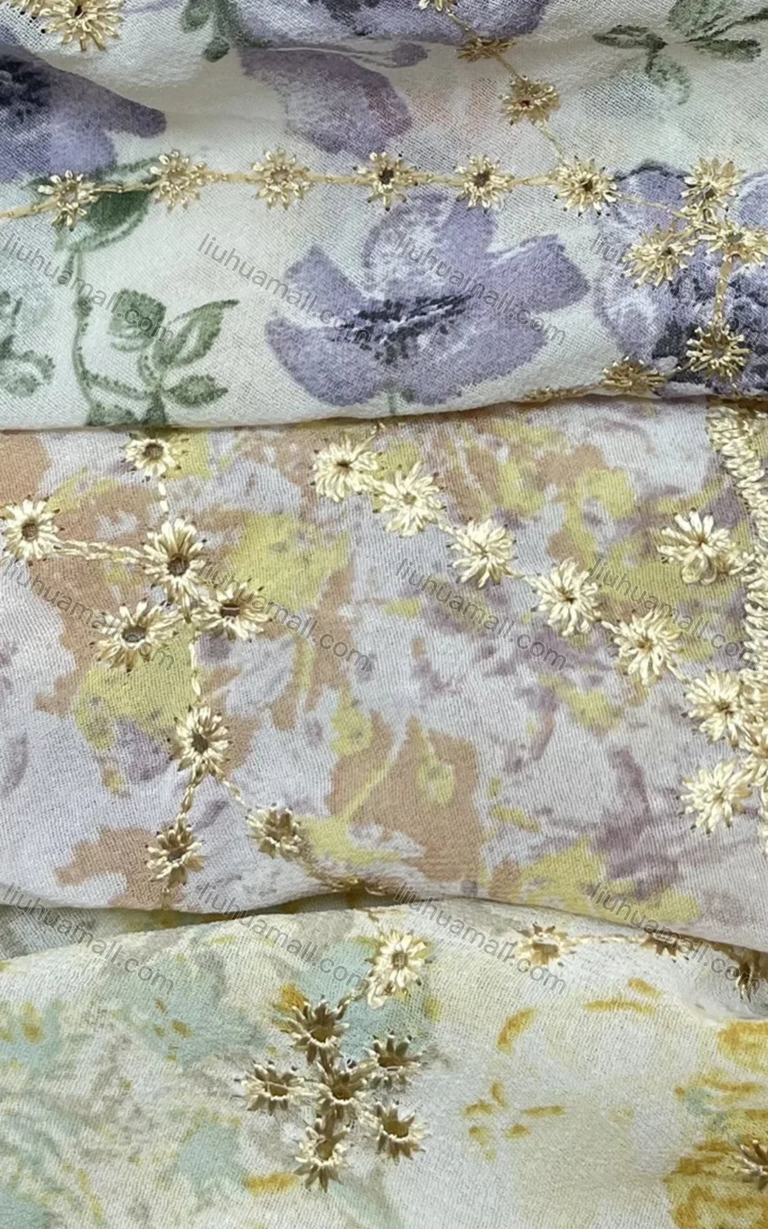 Wholesale Women's Tie-neck Haft Sleeve Ruffle Trim Allover Floral Print Short Dress - Liuhuamall