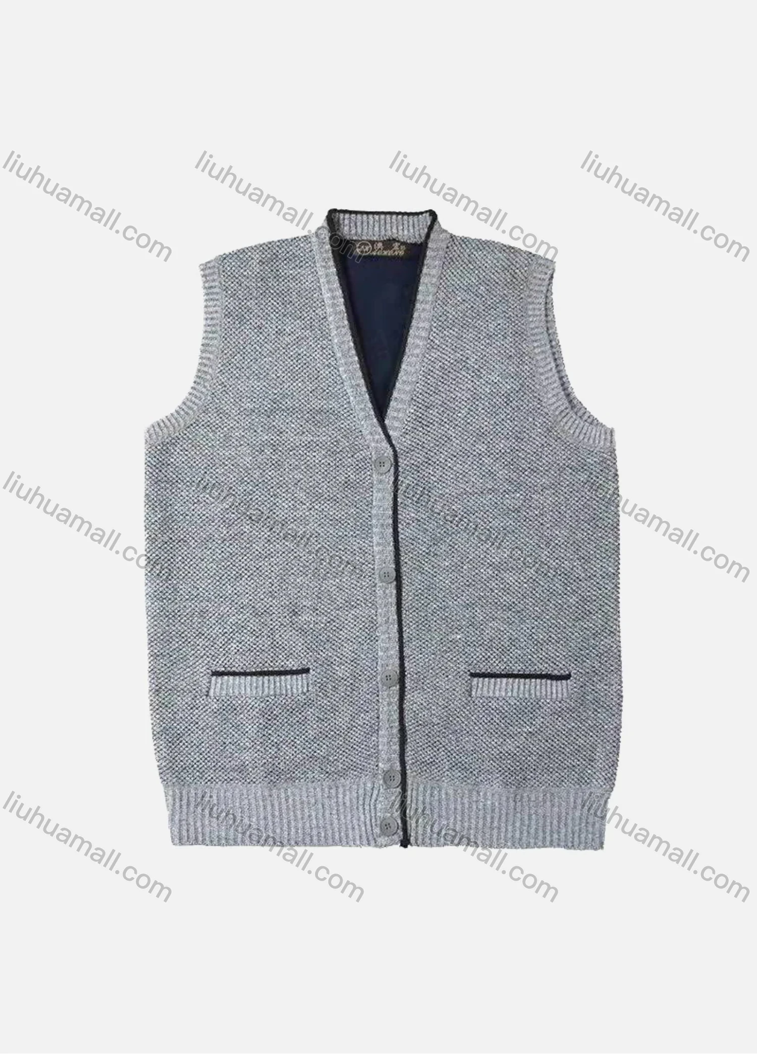 Wholesale Men's Casual Sleeveless Button Closure Chunky Knit Sweater Vests - Liuhuamall