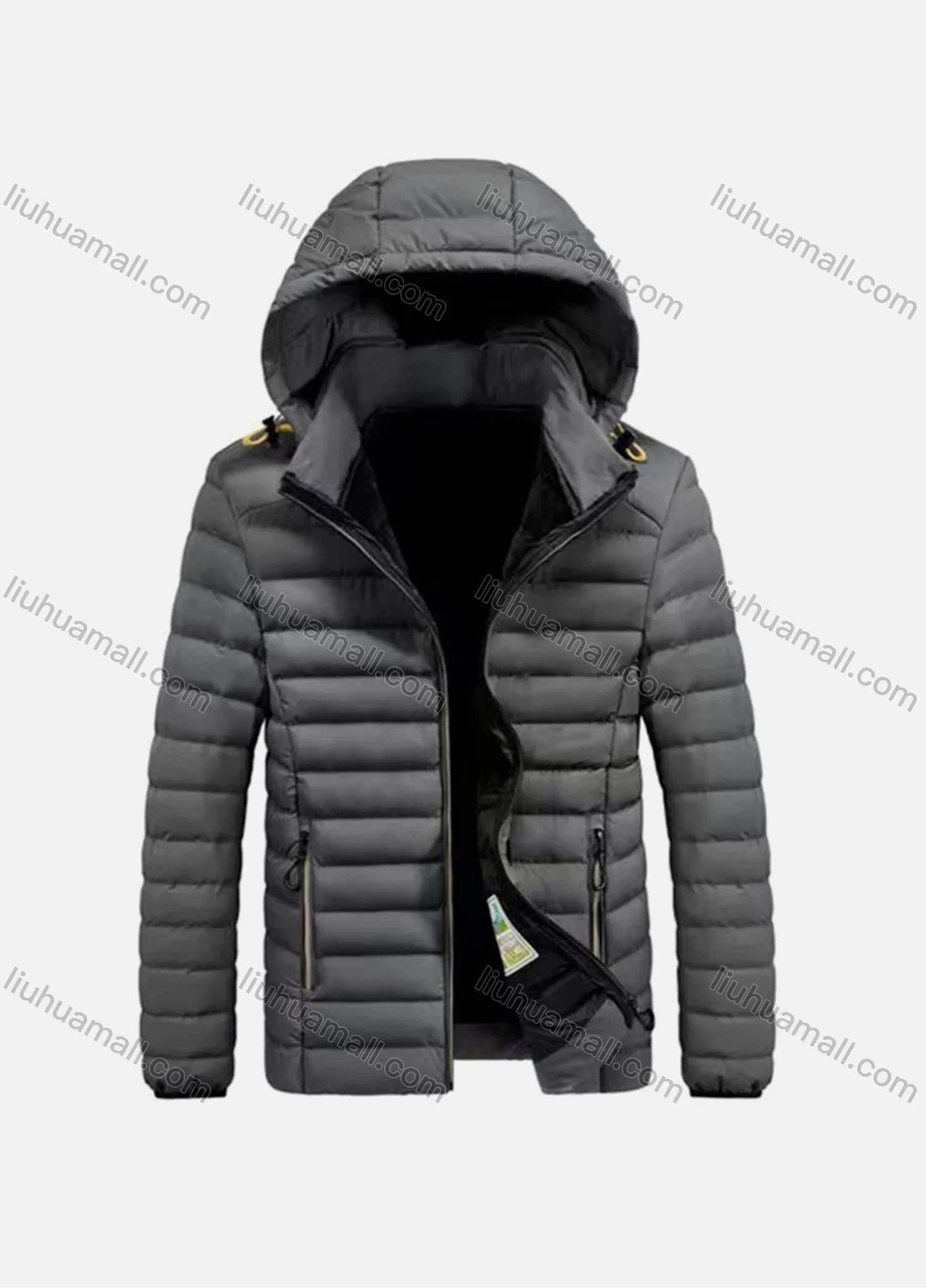 Wholesale Men's Detachable Hood Zips Pockets Oversize Puffer Coat - Liuhuamall