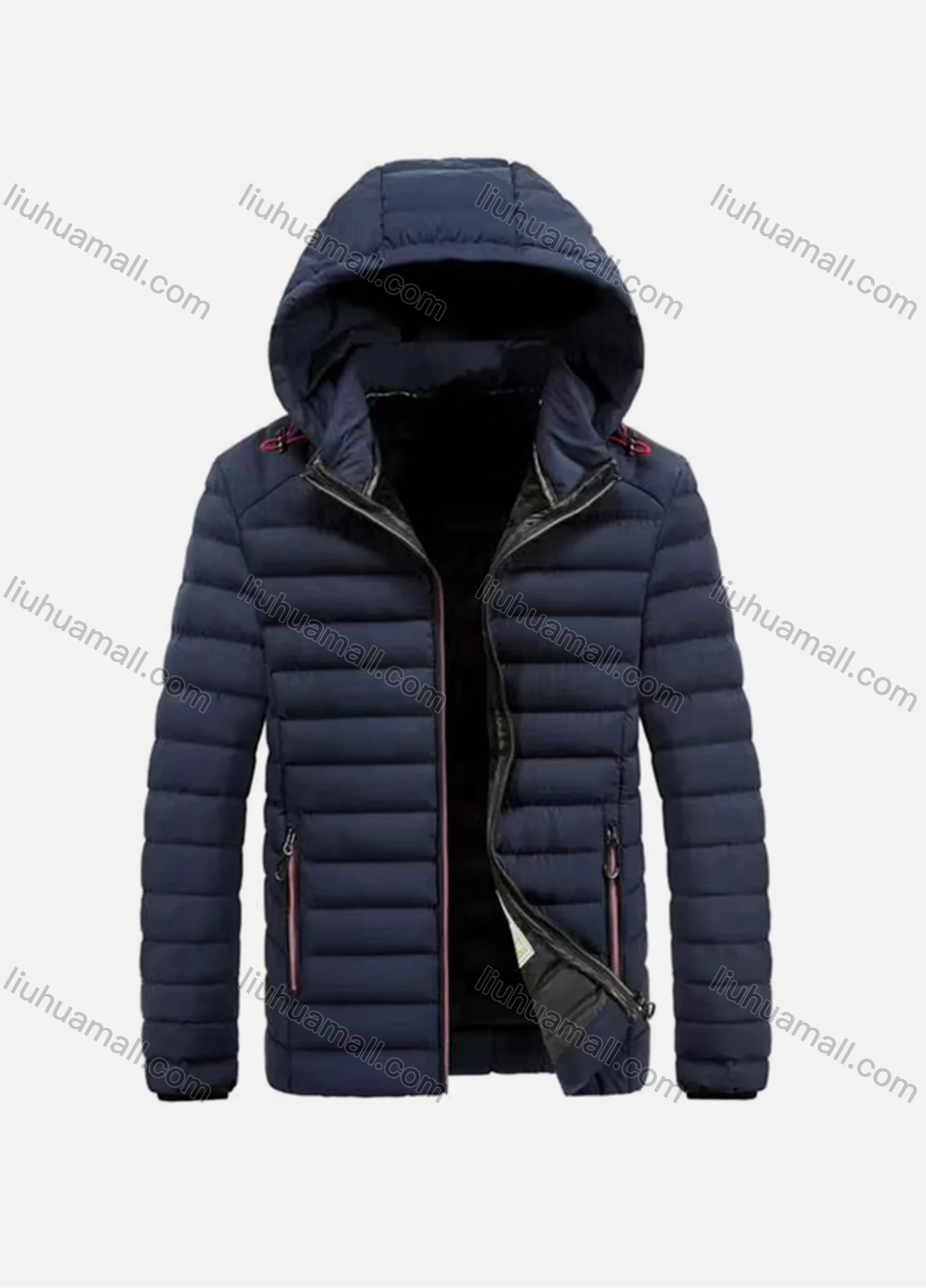 Wholesale Men's Detachable Hood Zips Pockets Oversize Puffer Coat - Liuhuamall