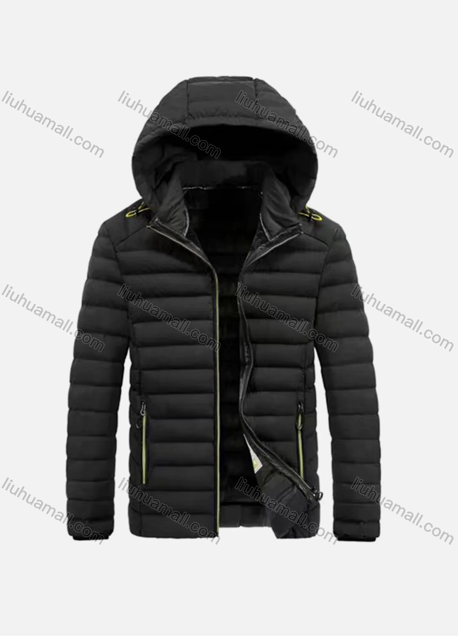 Wholesale Men's Detachable Hood Zips Pockets Oversize Puffer Coat - Liuhuamall